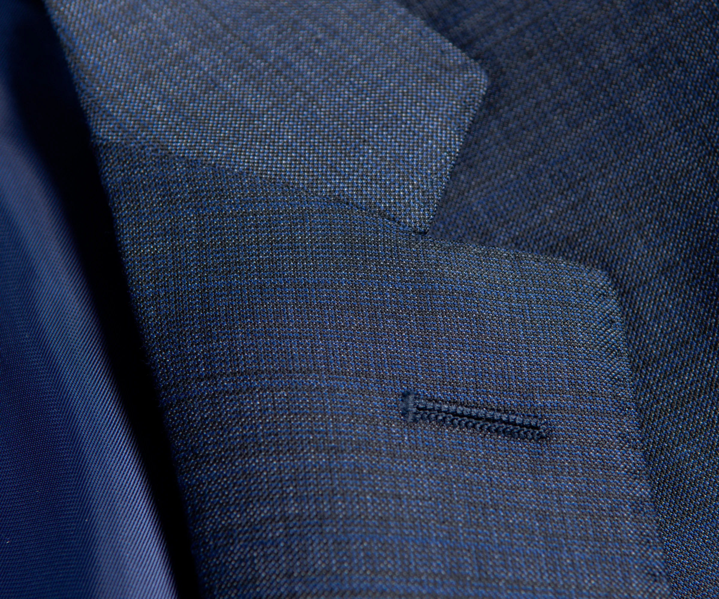 Canali Classic Light Check Wool Suit Blue - Image 4