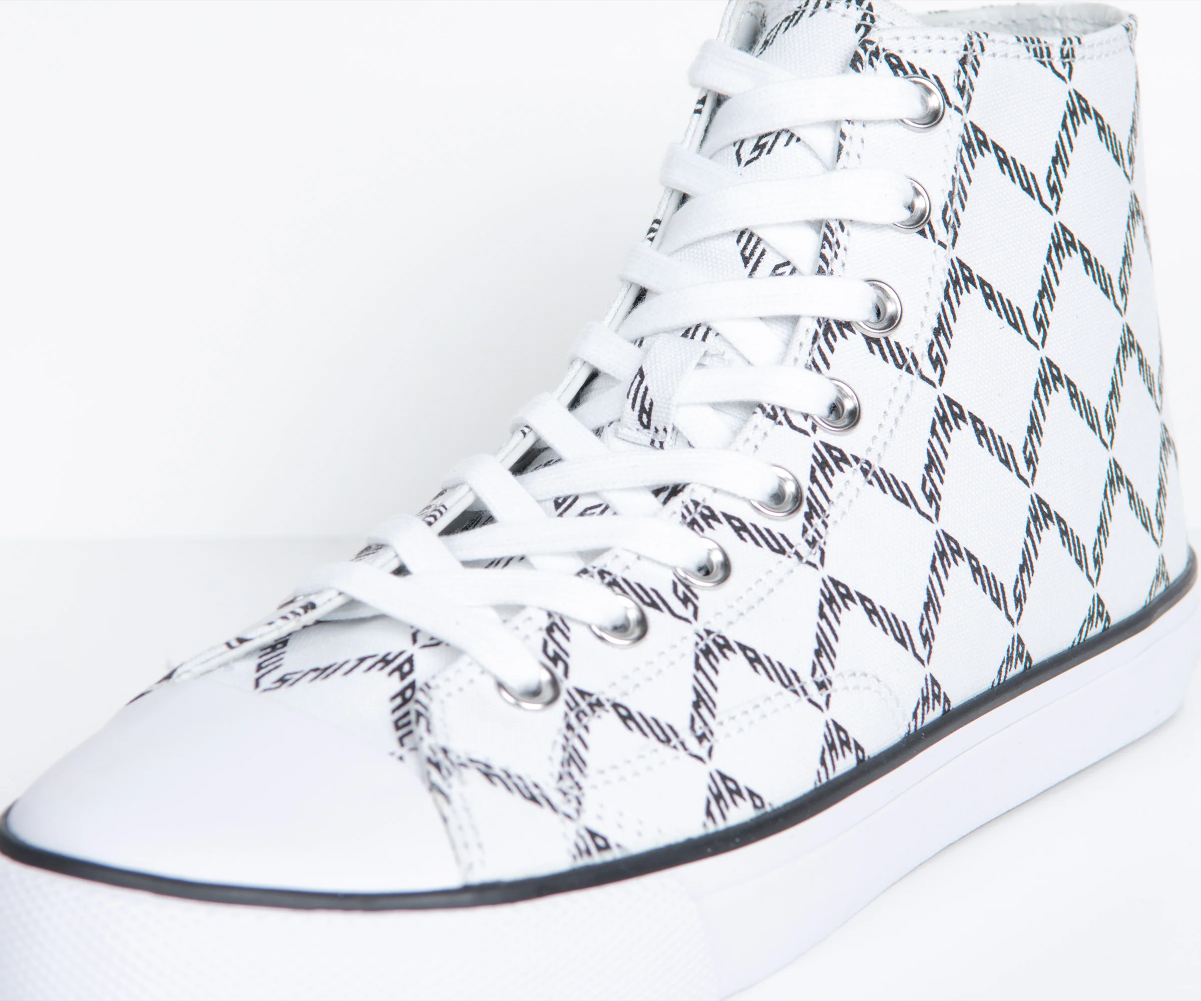 Paul Smith PS Carver High Top Geo Printed Trainer White - Image 4