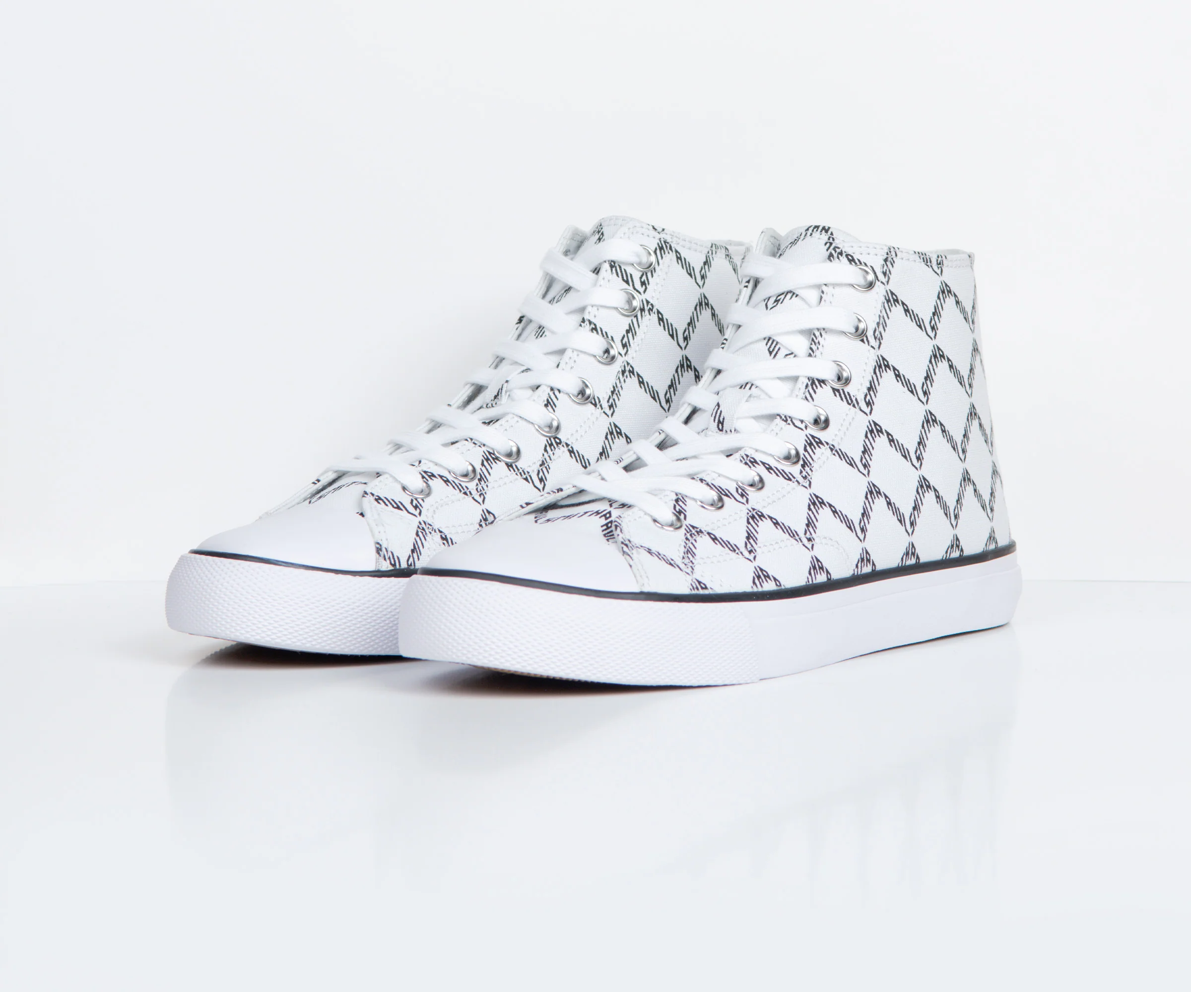 Paul Smith PS Carver High Top Geo Printed Trainer White - Image 5
