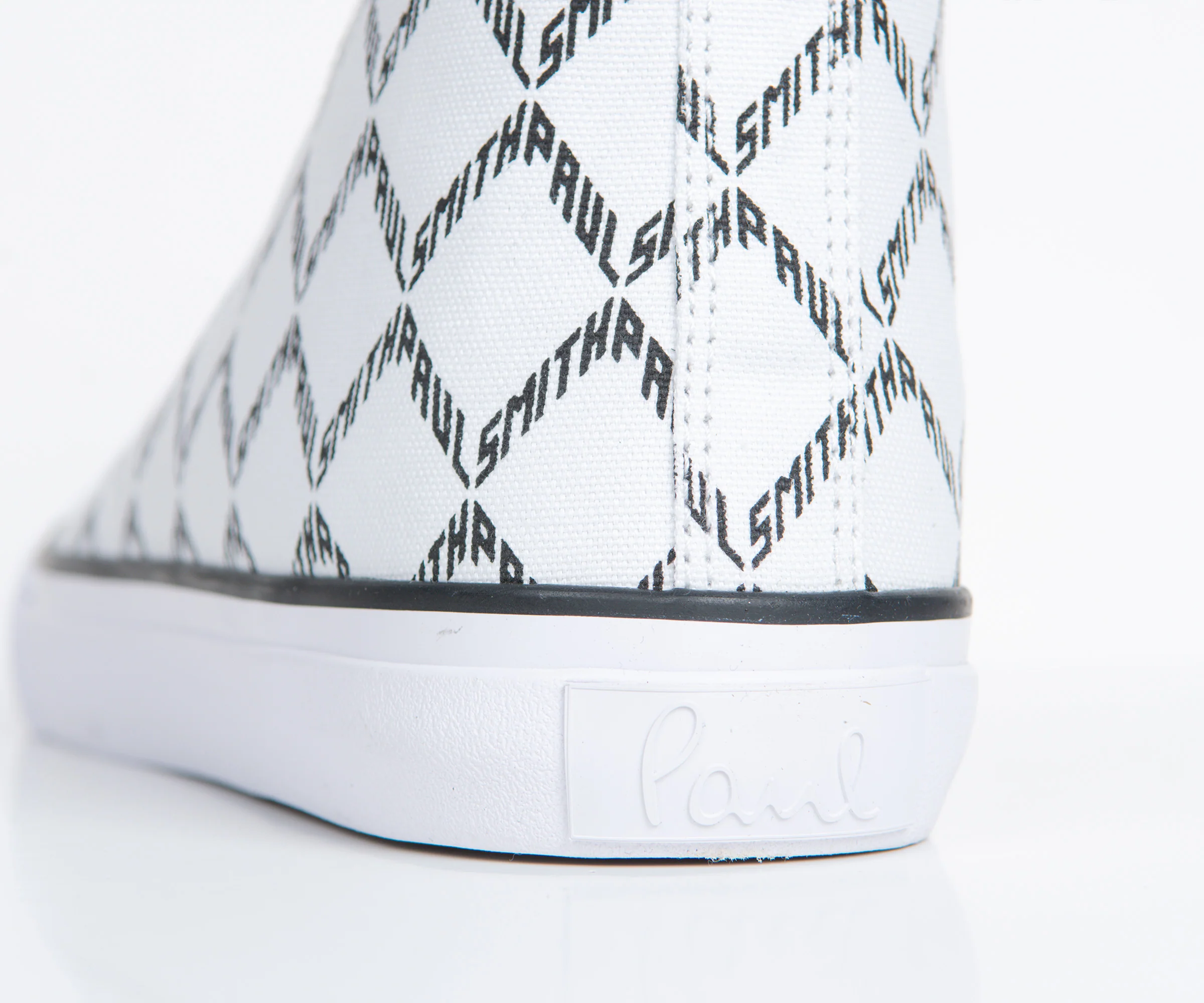 Paul Smith PS Carver High Top Geo Printed Trainer White - Image 7