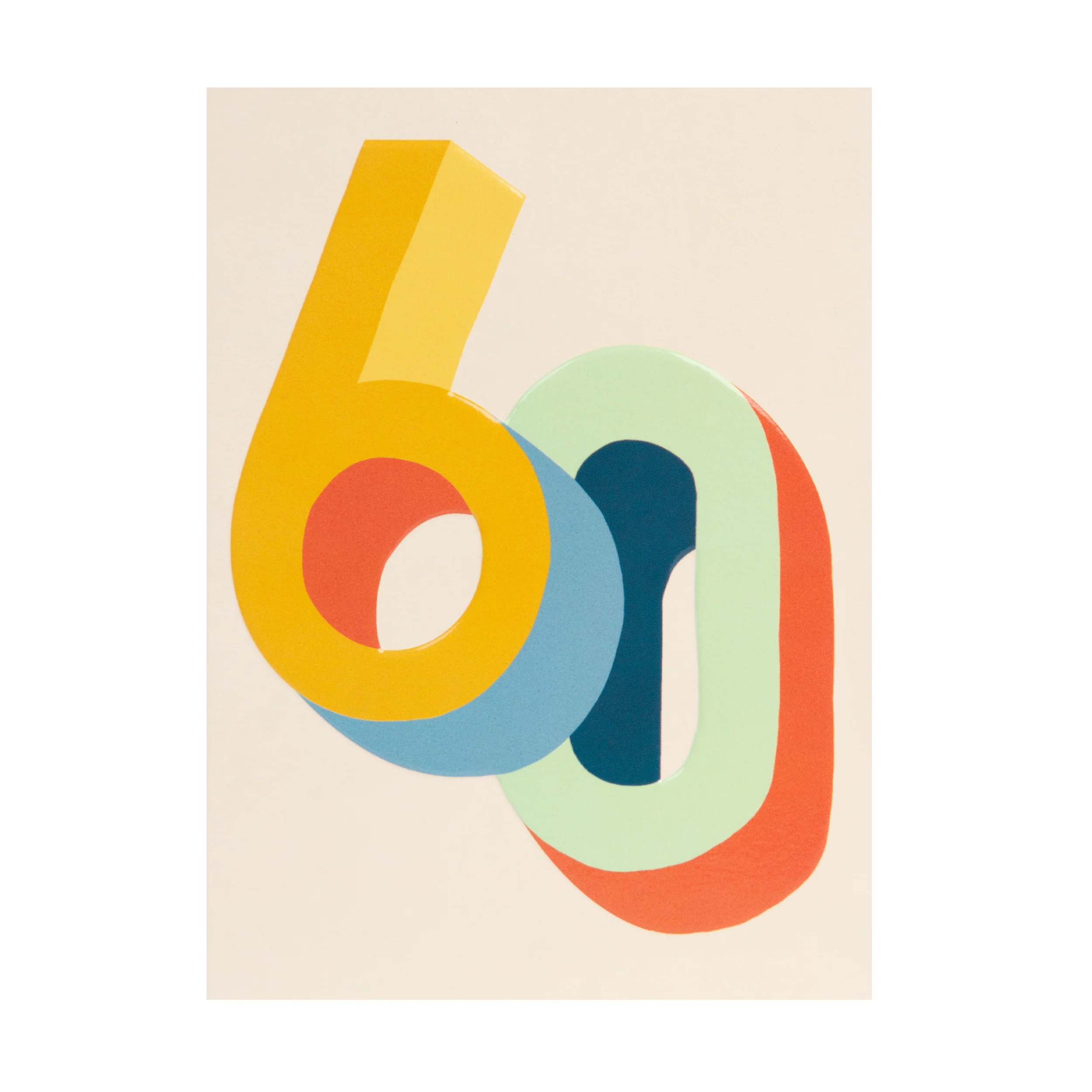 Raspberry Blossom '60' Bright Colourful 3D Birthday Card