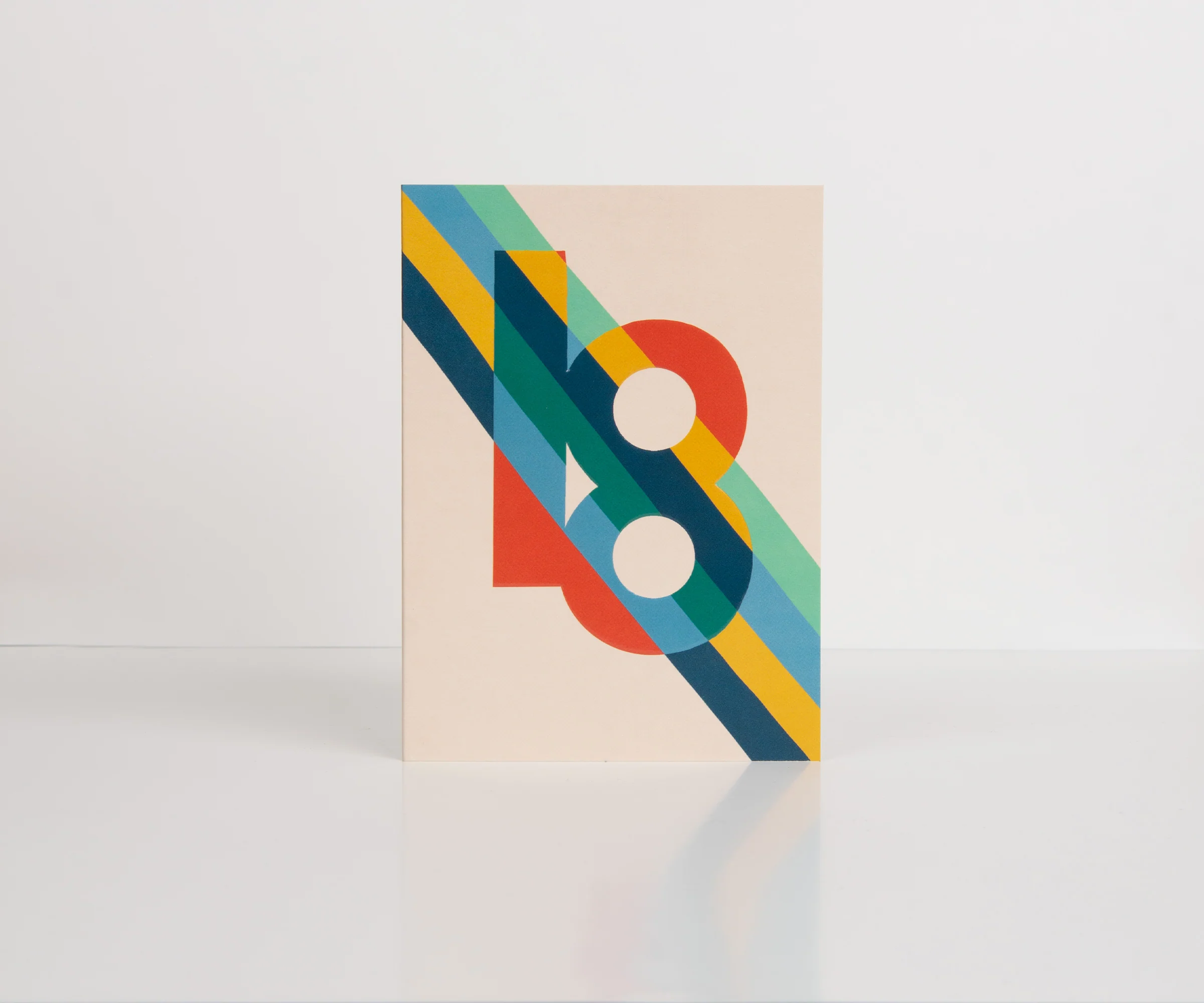 Raspberry Blossom '18' Bold Stripe Birthday Card - Image 2