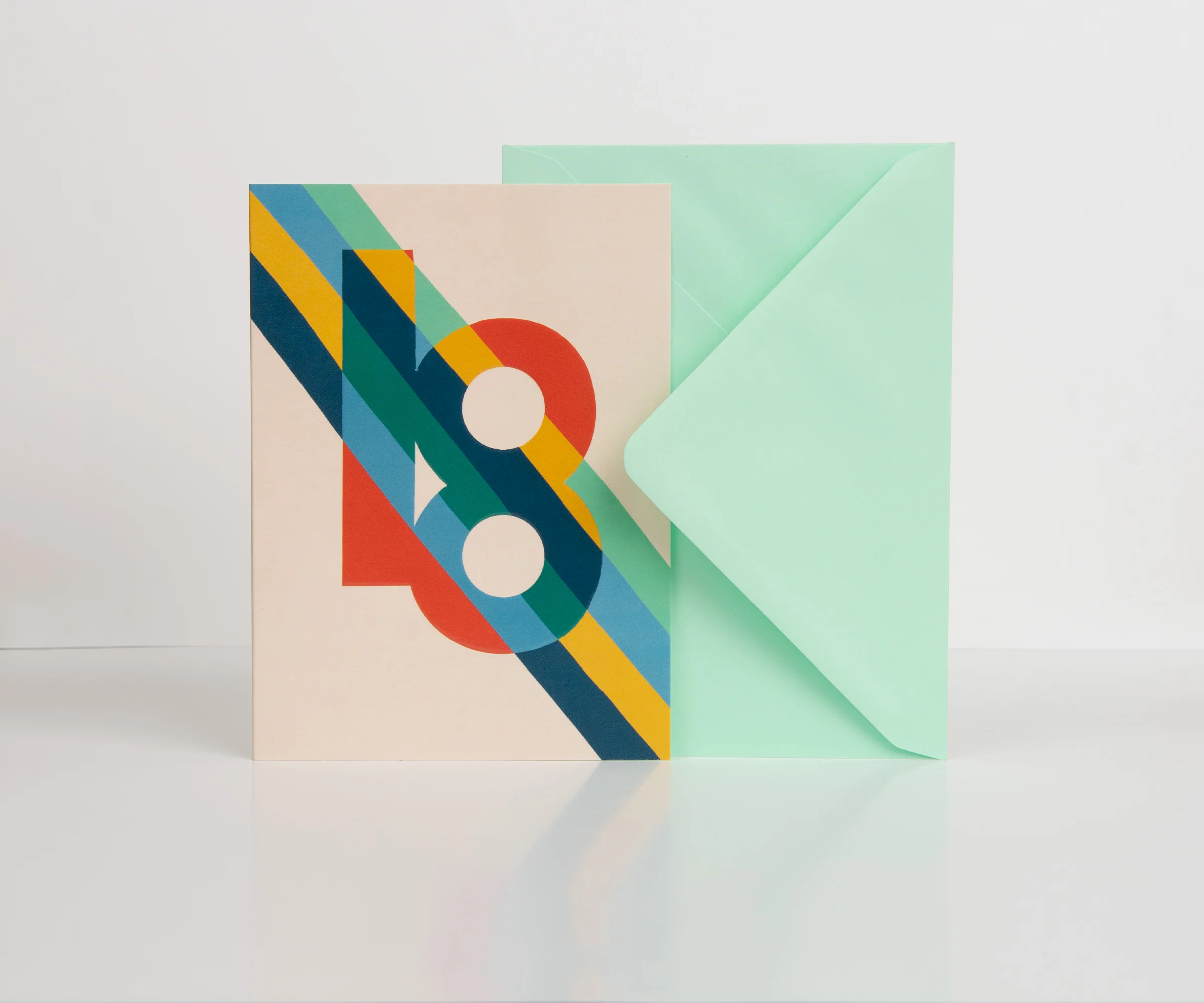 Raspberry Blossom '18' Bold Stripe Birthday Card - Image 3