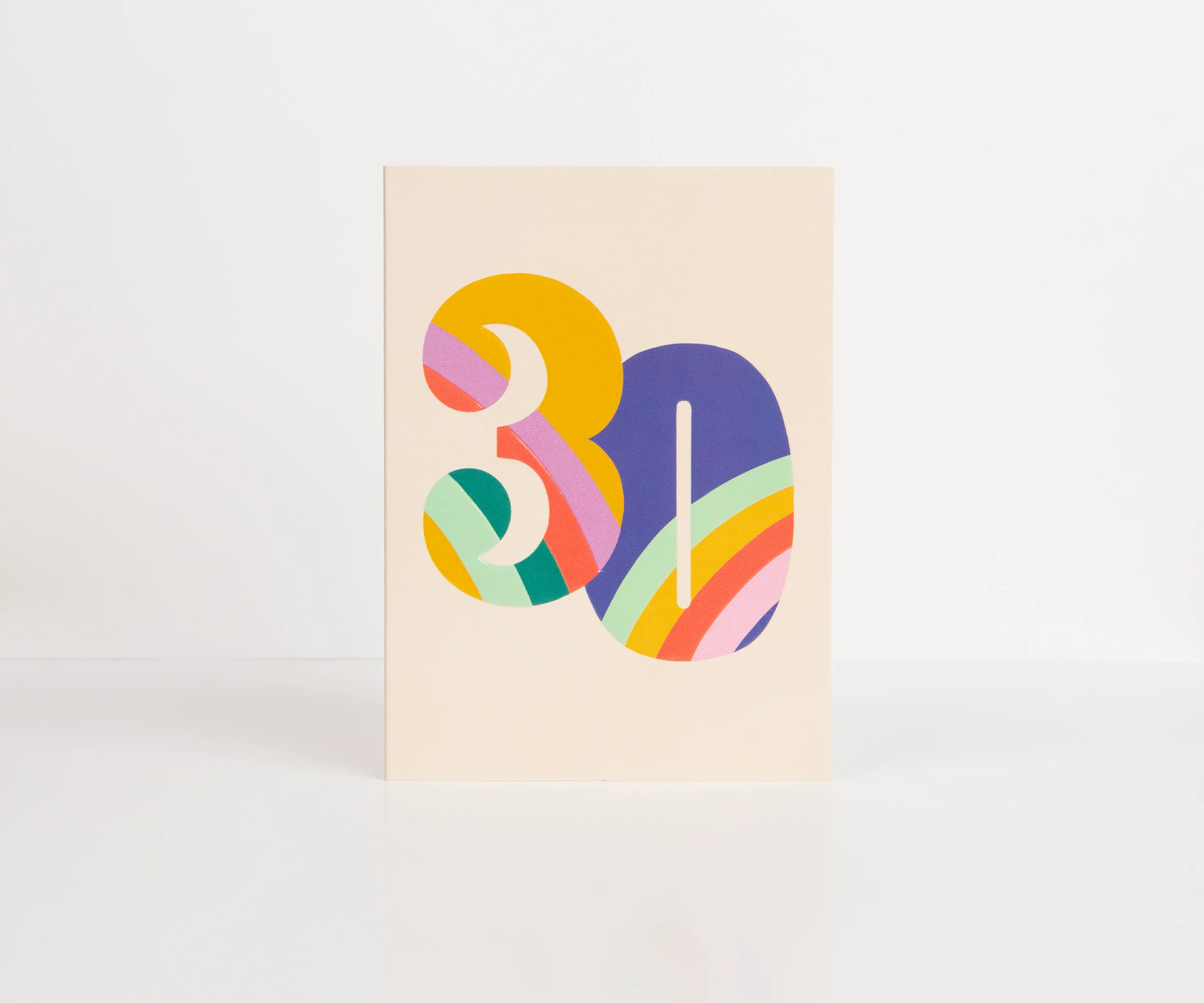 Raspberry Blossom '30' Rainbow Colourful Birthday Card - Image 2