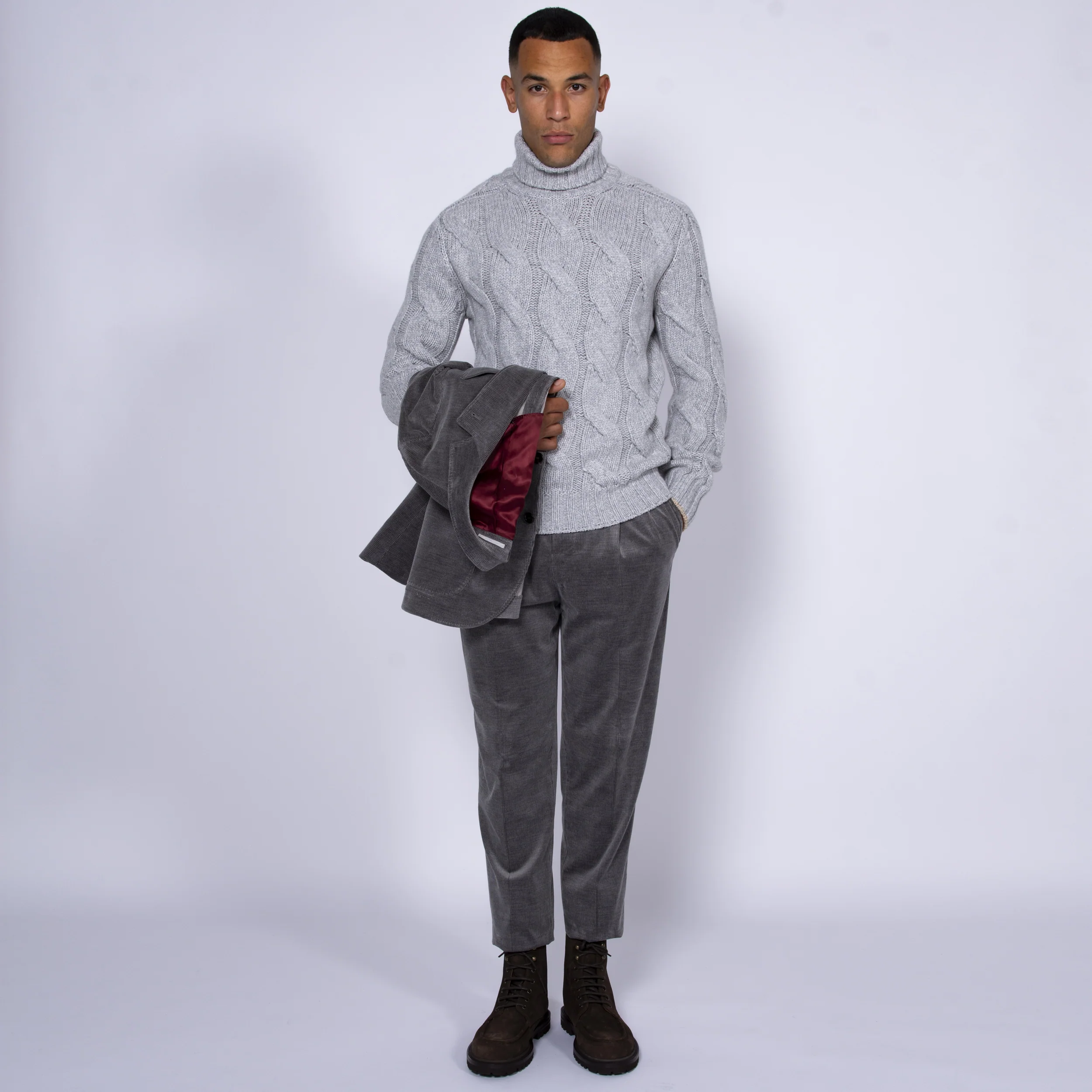 BRUNELLO CUCINELLI Cashmere Corduroy Suit Grey - Image 8