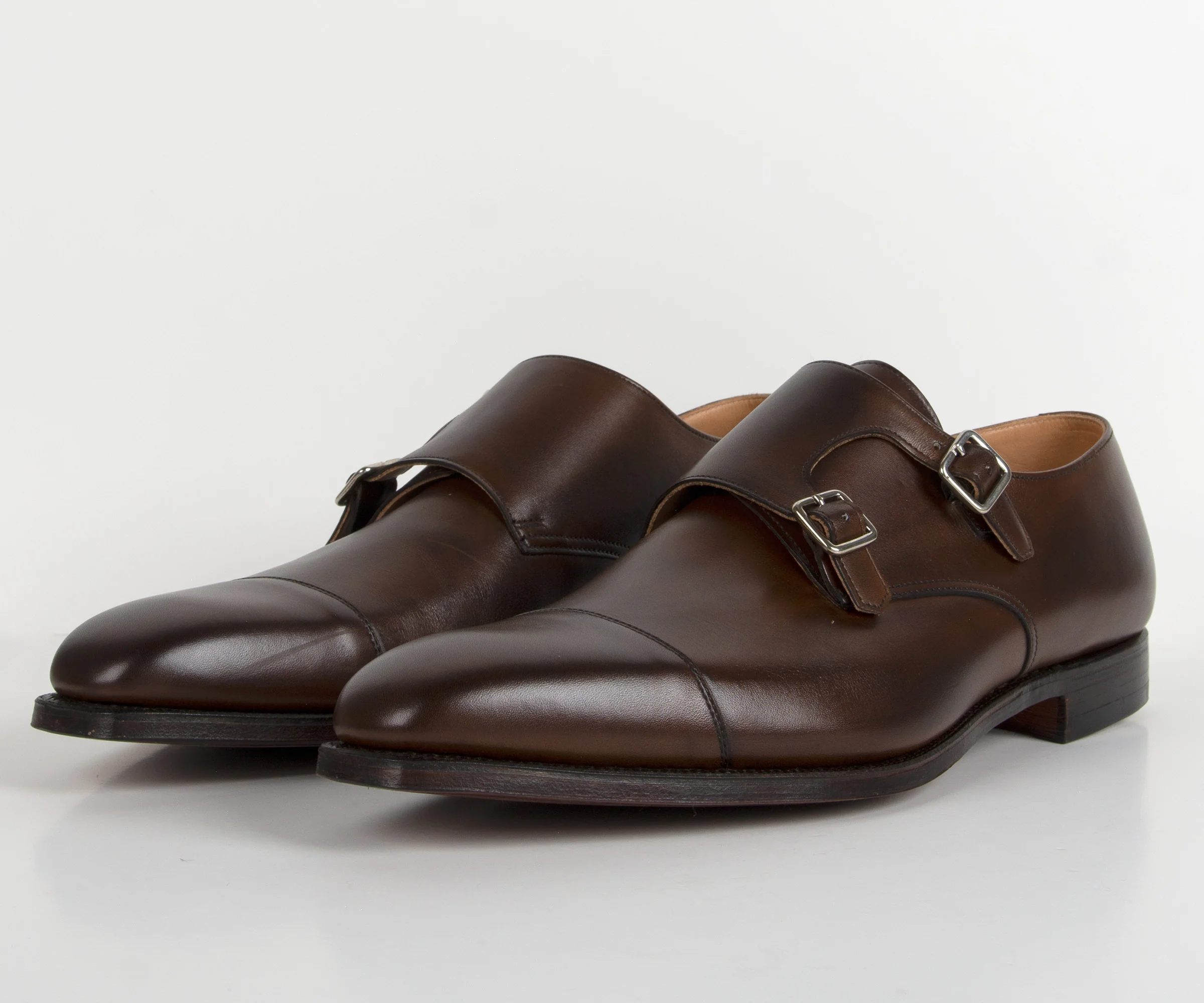 Crockett & Jones Lowndes Double Monk Strap Calf Leather Shoe Dark Brown - Image 5