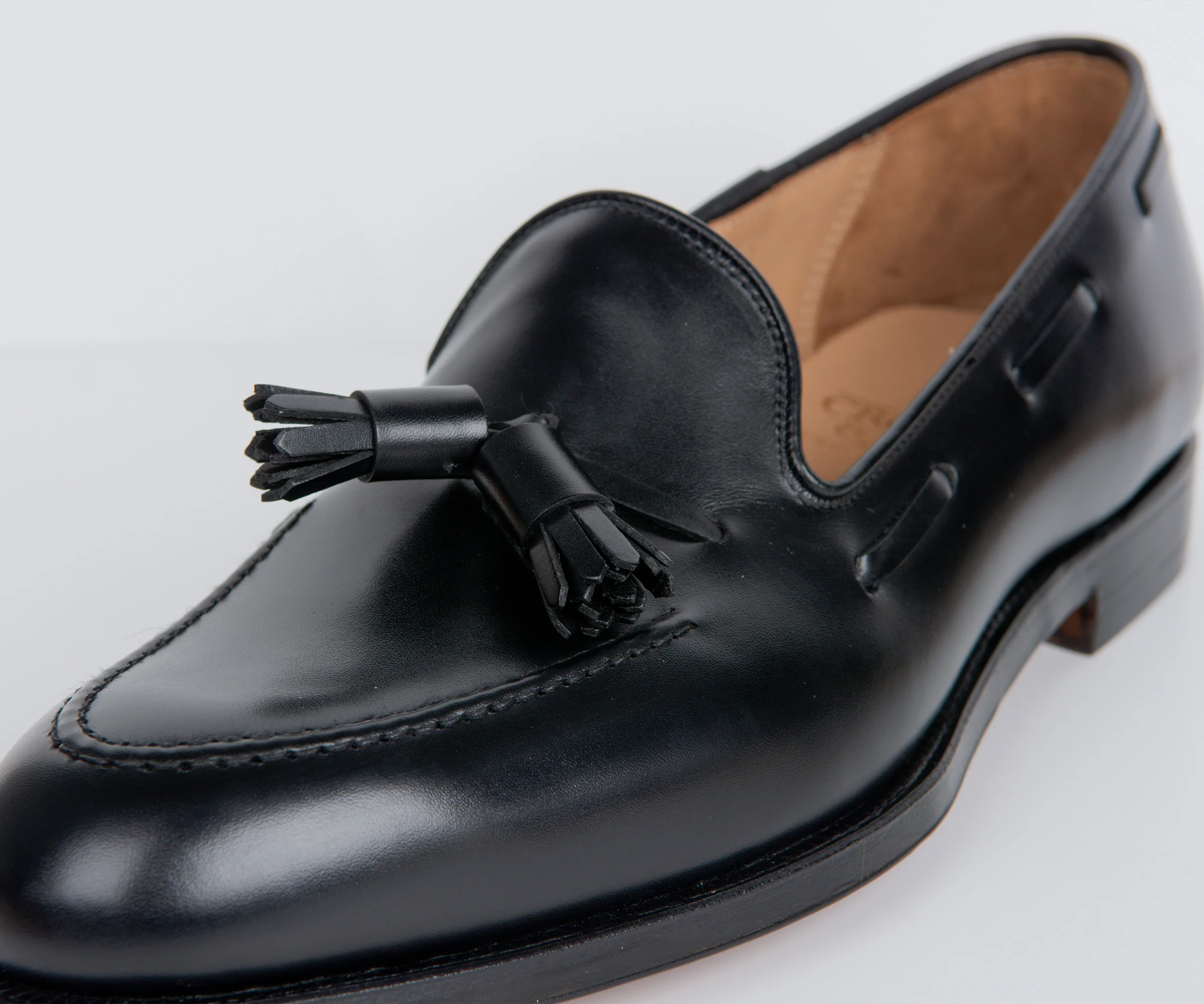 Crockett & Jones Cavendish Burnished Calf Leather Loafers Black - Image 3