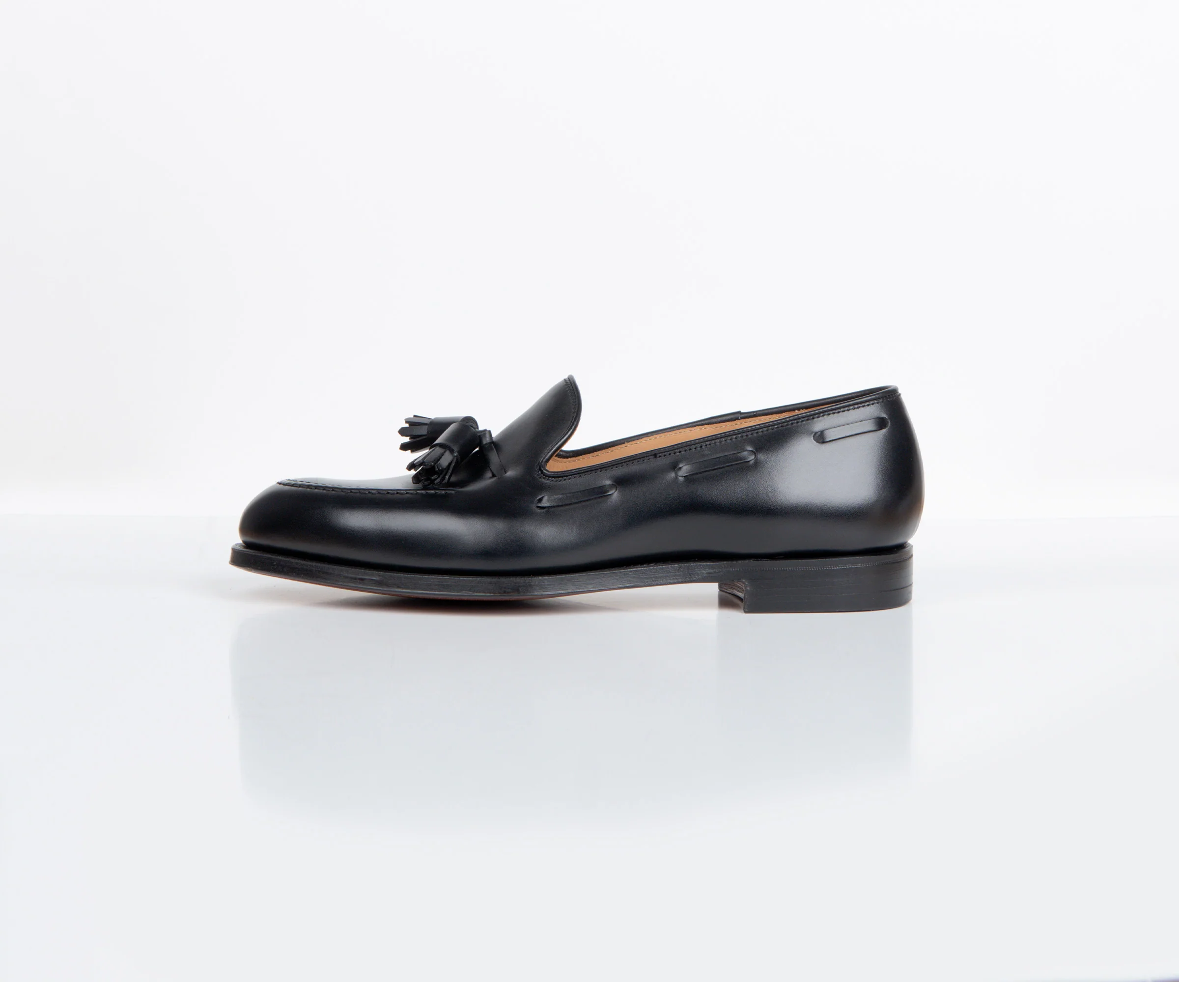 Crockett & Jones Cavendish Burnished Calf Leather Loafers Black - Image 6