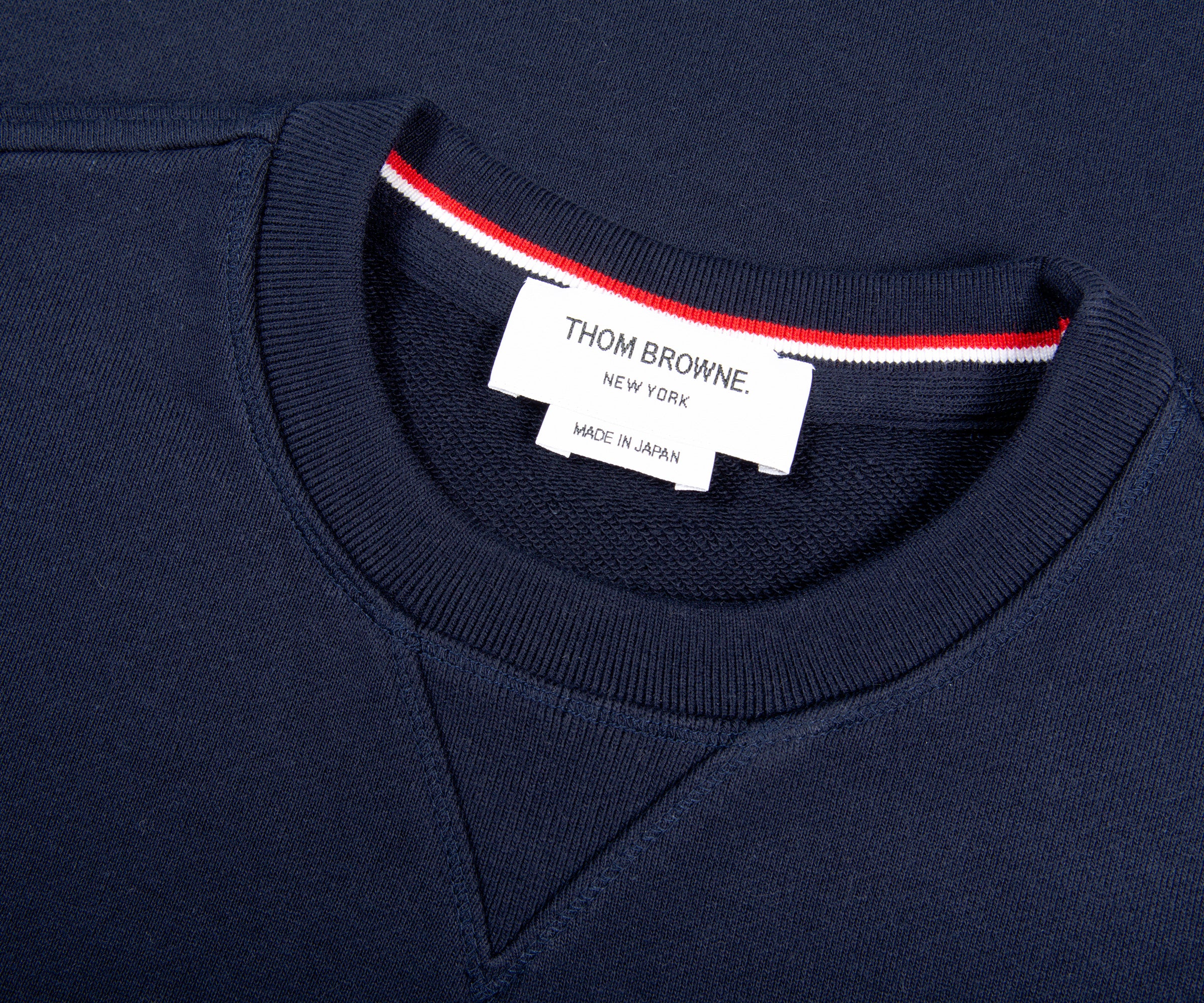 Thom Browne LOOPBACK JERSEY KNIT 4-BAR CREW NECK SWEATSHIRT NAVY - Image 2
