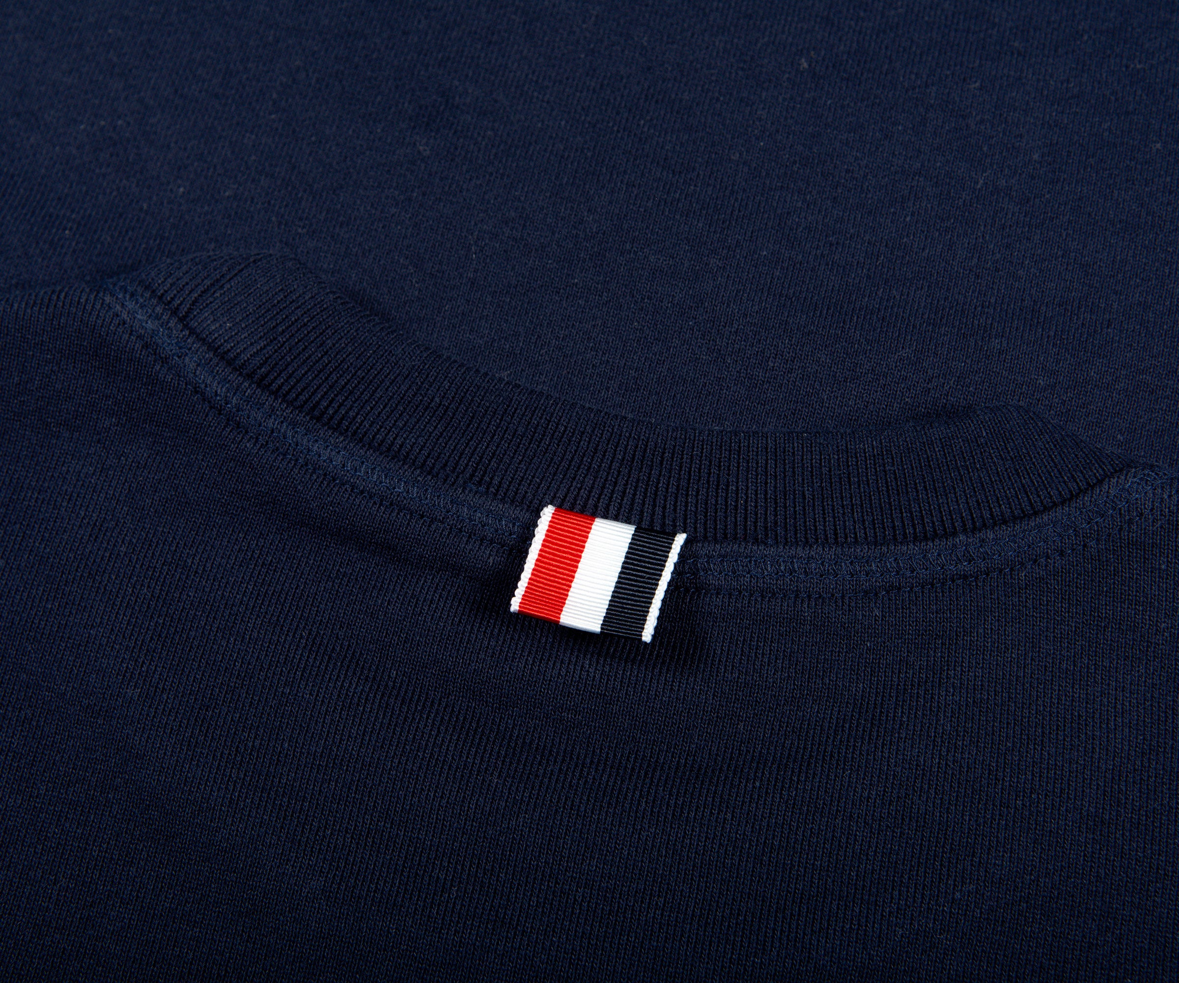 Thom Browne LOOPBACK JERSEY KNIT 4-BAR CREW NECK SWEATSHIRT NAVY - Image 4
