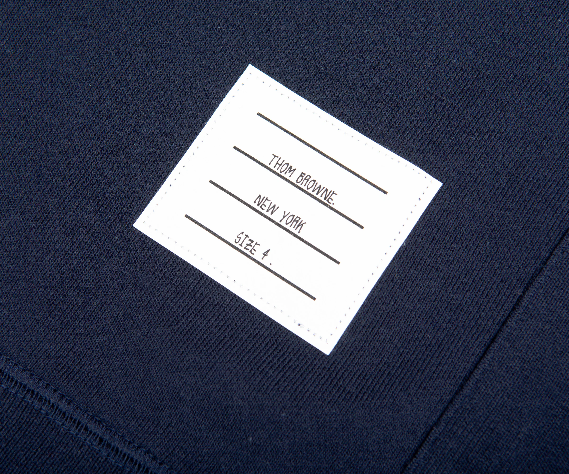 Thom Browne LOOPBACK JERSEY KNIT 4-BAR CREW NECK SWEATSHIRT NAVY - Image 7