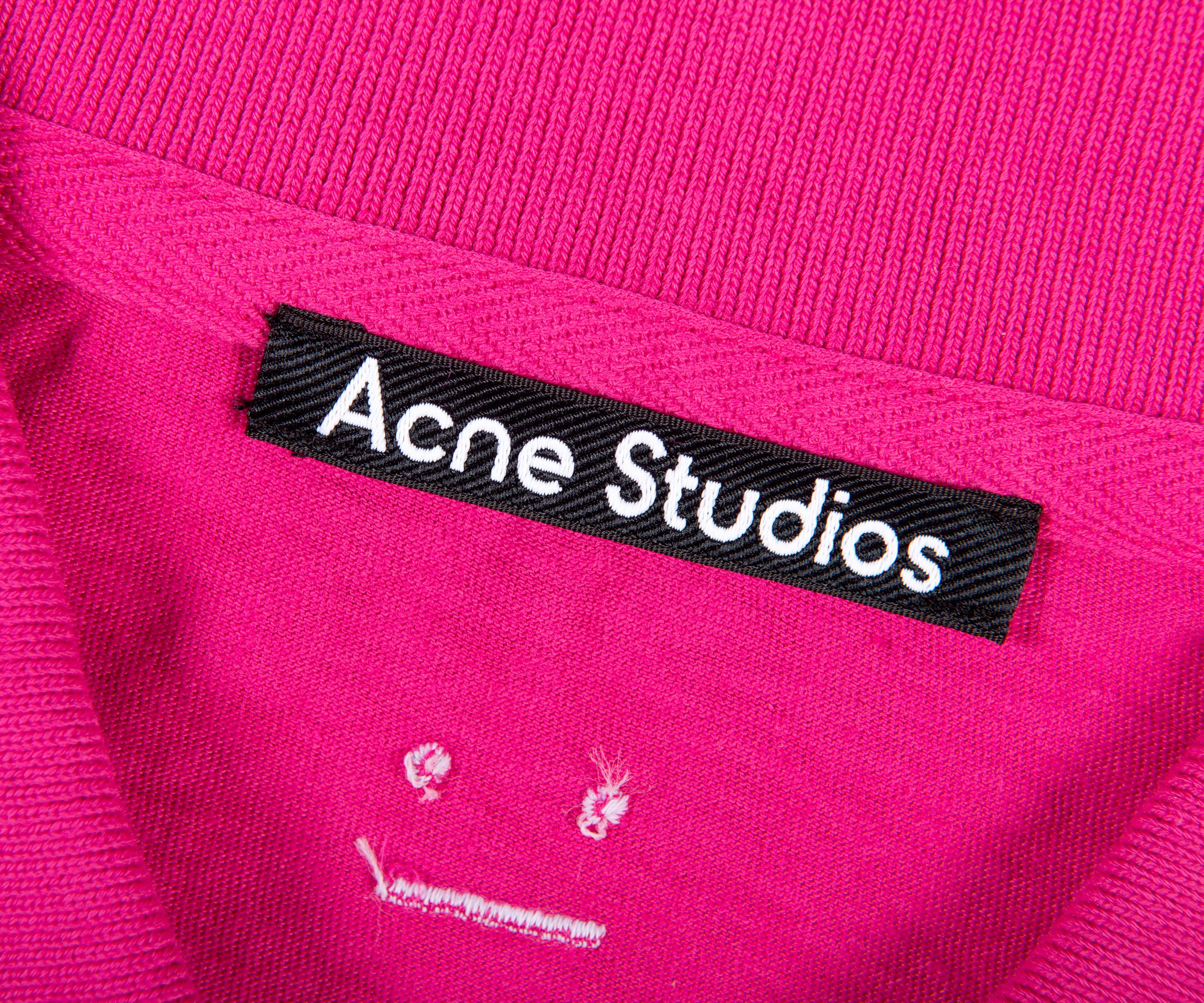 Acne Studios 'Face Logo' Polo Fuchsia Pink - Image 3