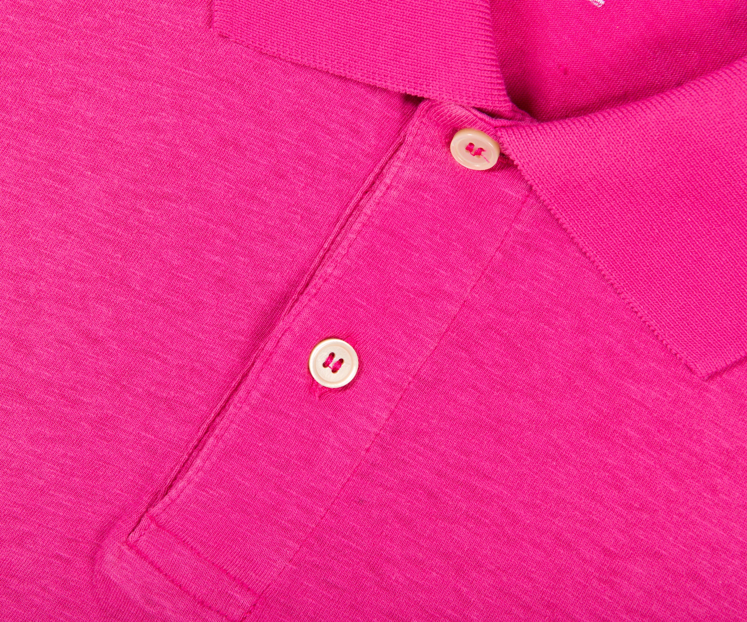 Acne Studios 'Face Logo' Polo Fuchsia Pink - Image 4