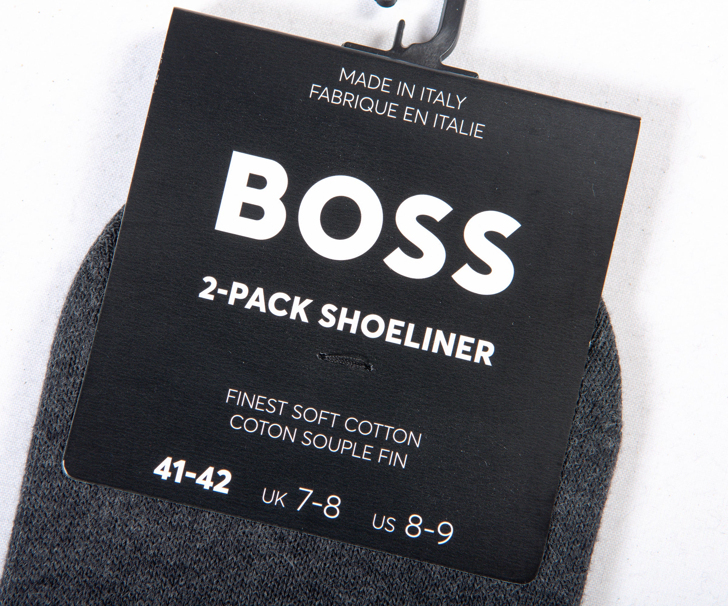 HUGO BOSS 2 Pack Shoe liner Socks Charcoal - Image 2