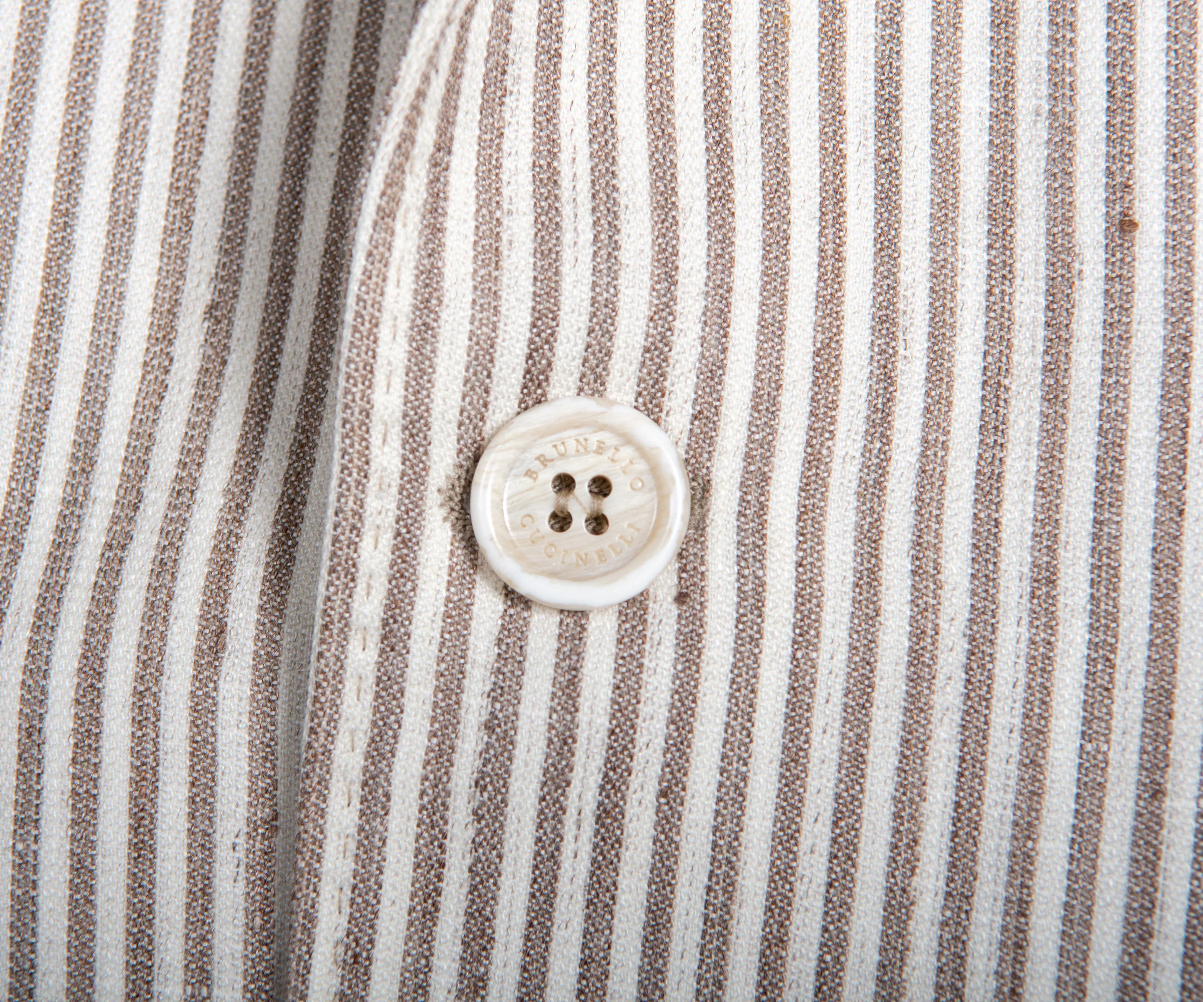 BRUNELLO CUCINELLI 'Bengal Stripe' Linen SB Blazer Beige/White - Image 4