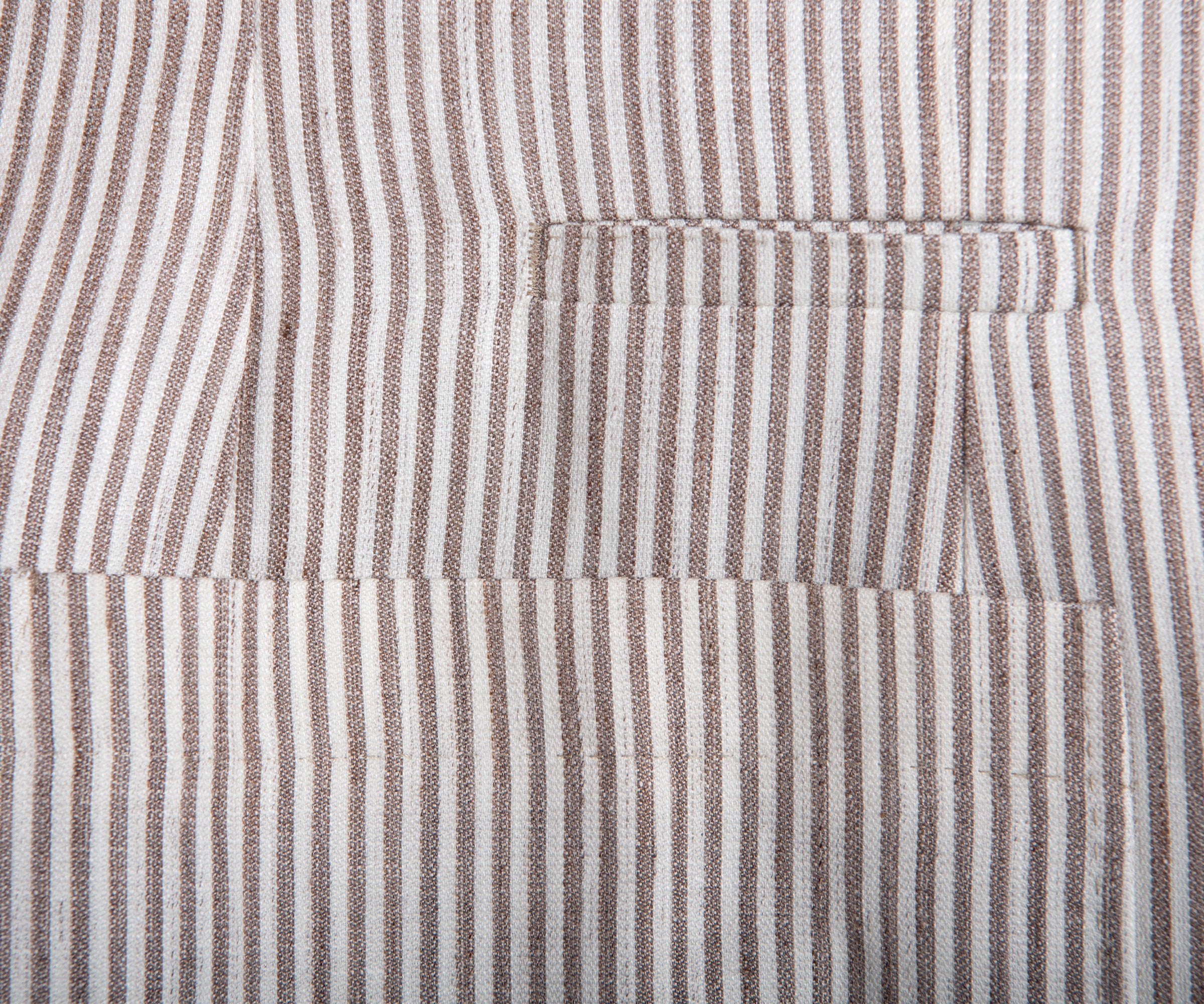 BRUNELLO CUCINELLI 'Bengal Stripe' Linen SB Blazer Beige/White - Image 5