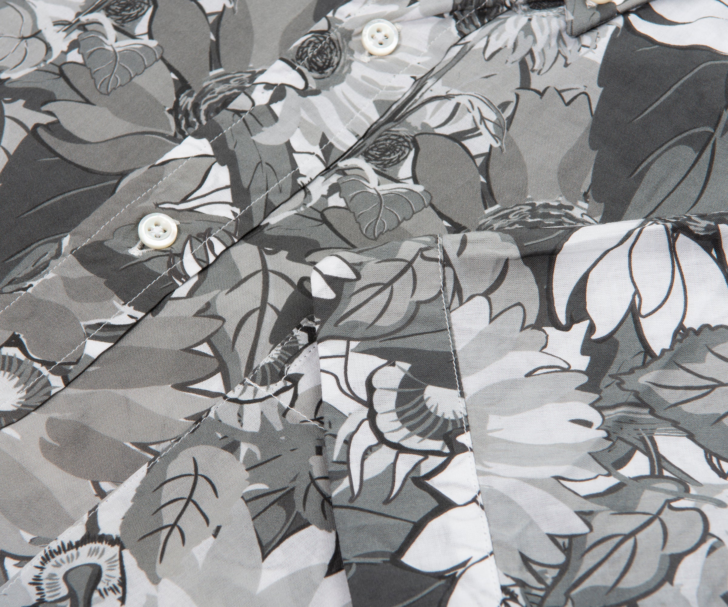 Thom Browne Floral Voile SS Shirt Grey/White - Image 5