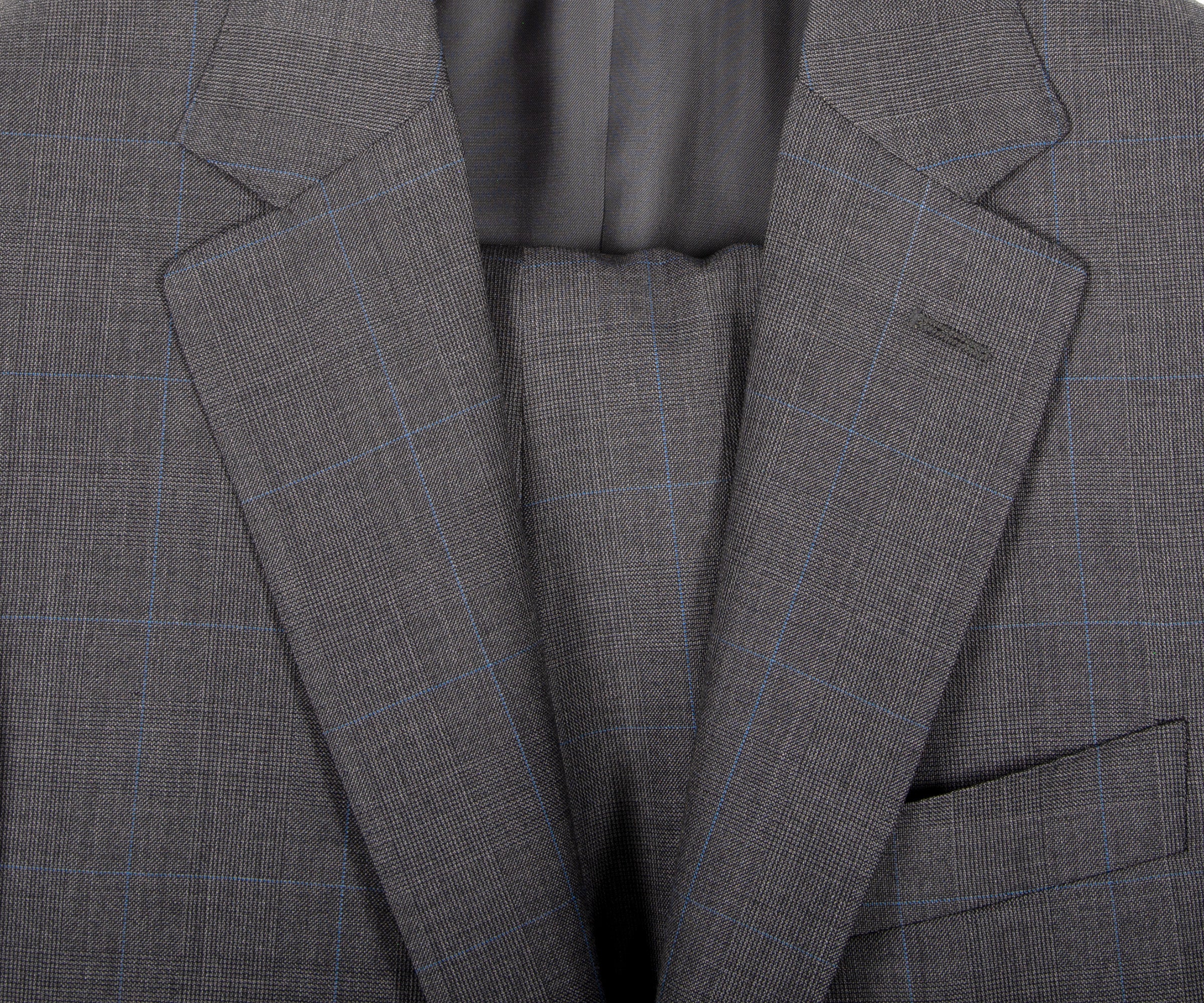 Canali Kei Check Wool Suit Charcoal - Image 2