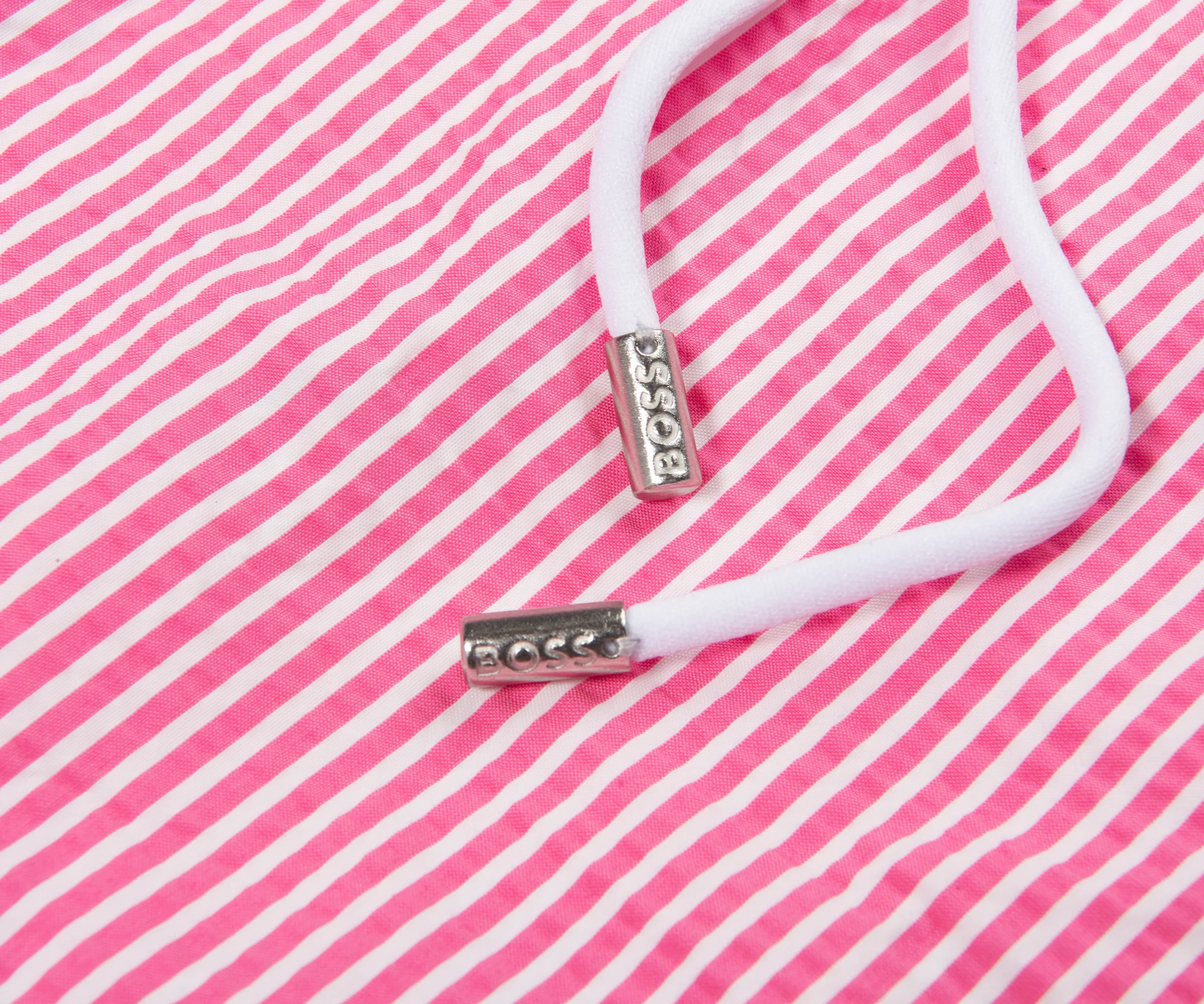 HUGO BOSS Velvetfish Striped Swim Shorts Pink - Image 3