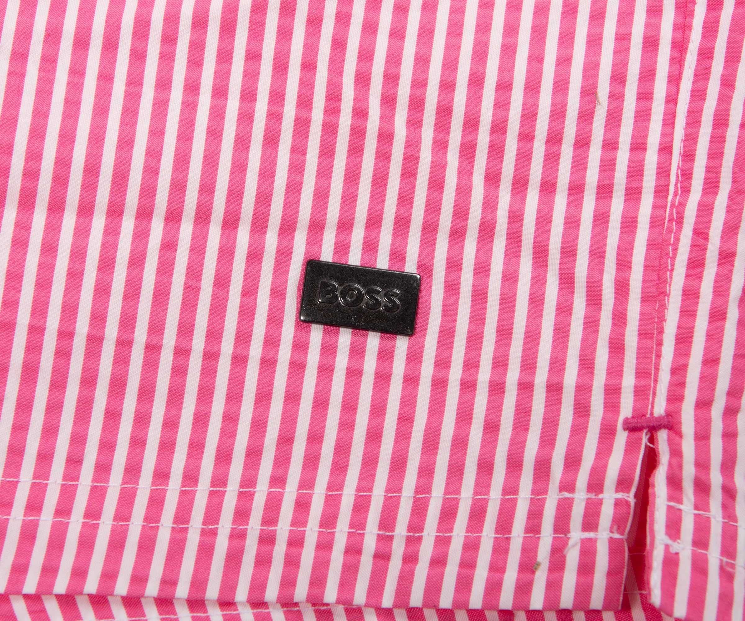 HUGO BOSS Velvetfish Striped Swim Shorts Pink - Image 4