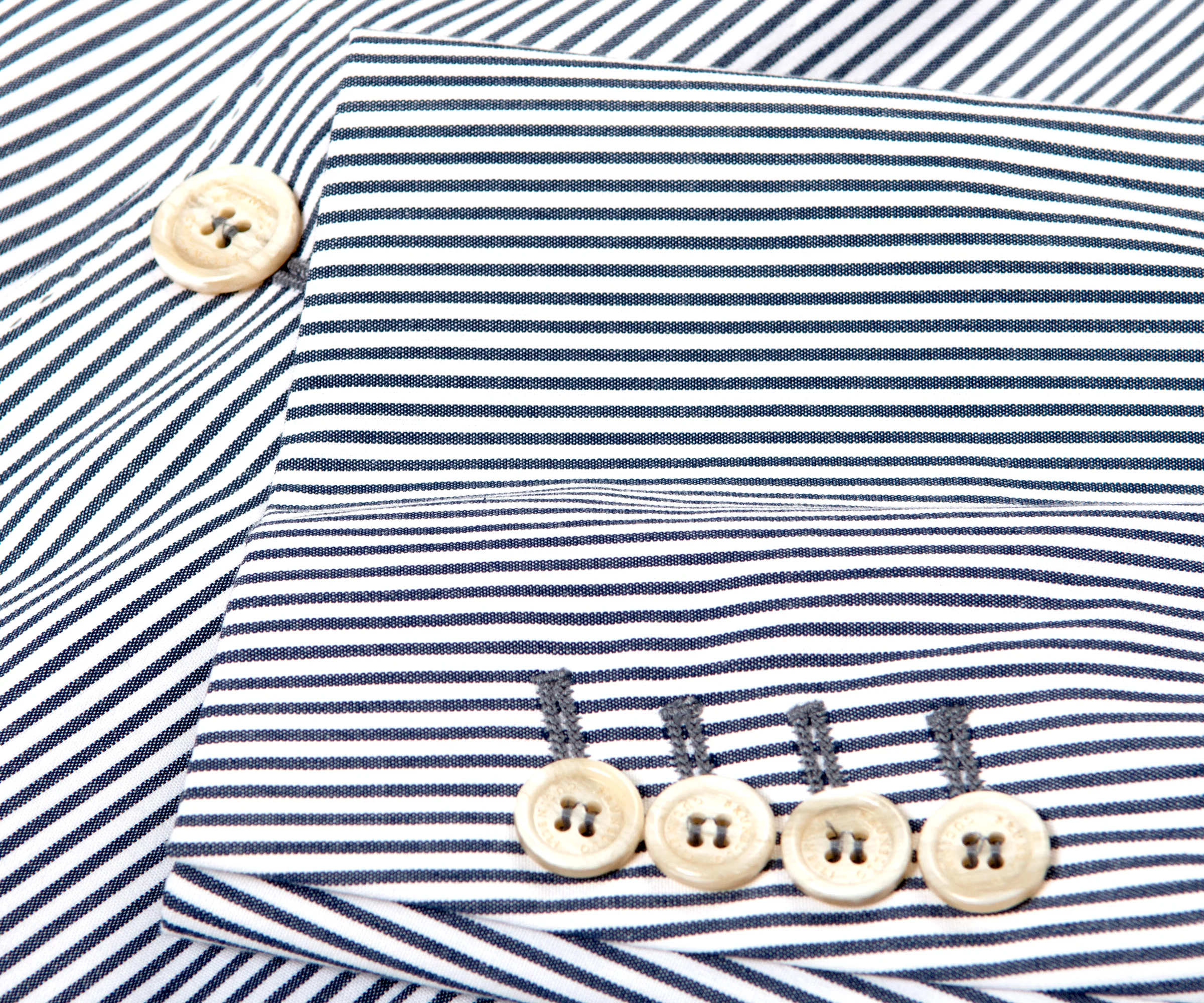 BRUNELLO CUCINELLI Striped Comfort Cotton Suit Blue - Image 5