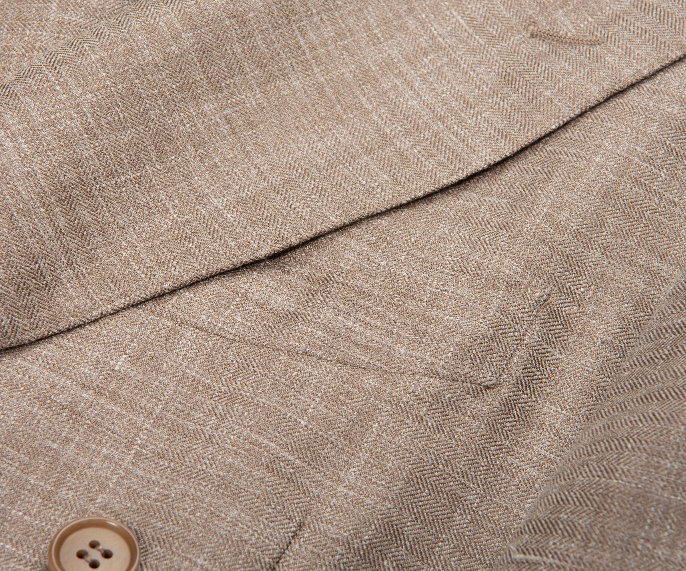 Canali DB Herringbone Linen Weave Jacket Beige - Image 3