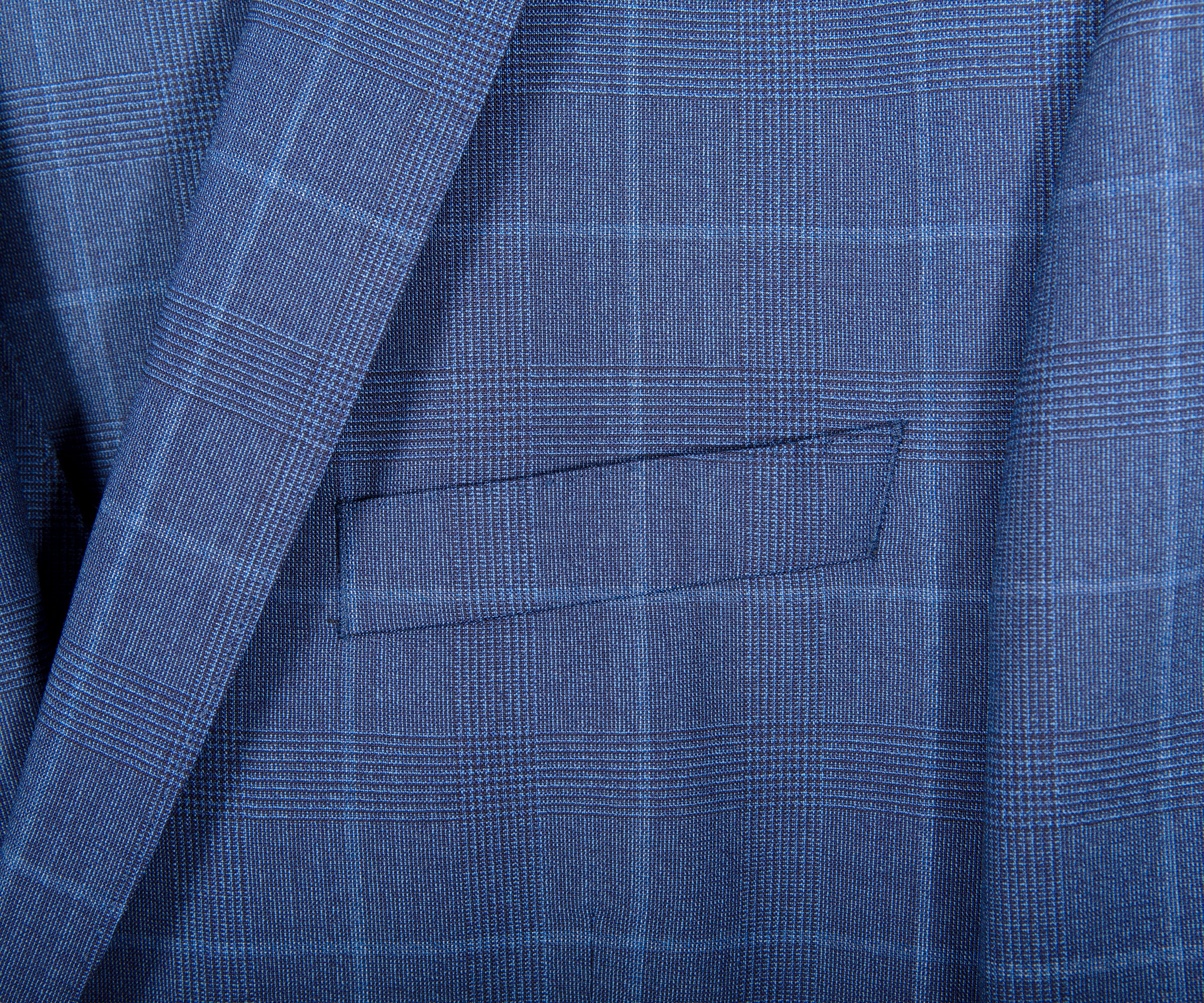 HUGO BOSS H-Reymond 3 Piece Extra Slim Fit Check Suit Blue - Image 3