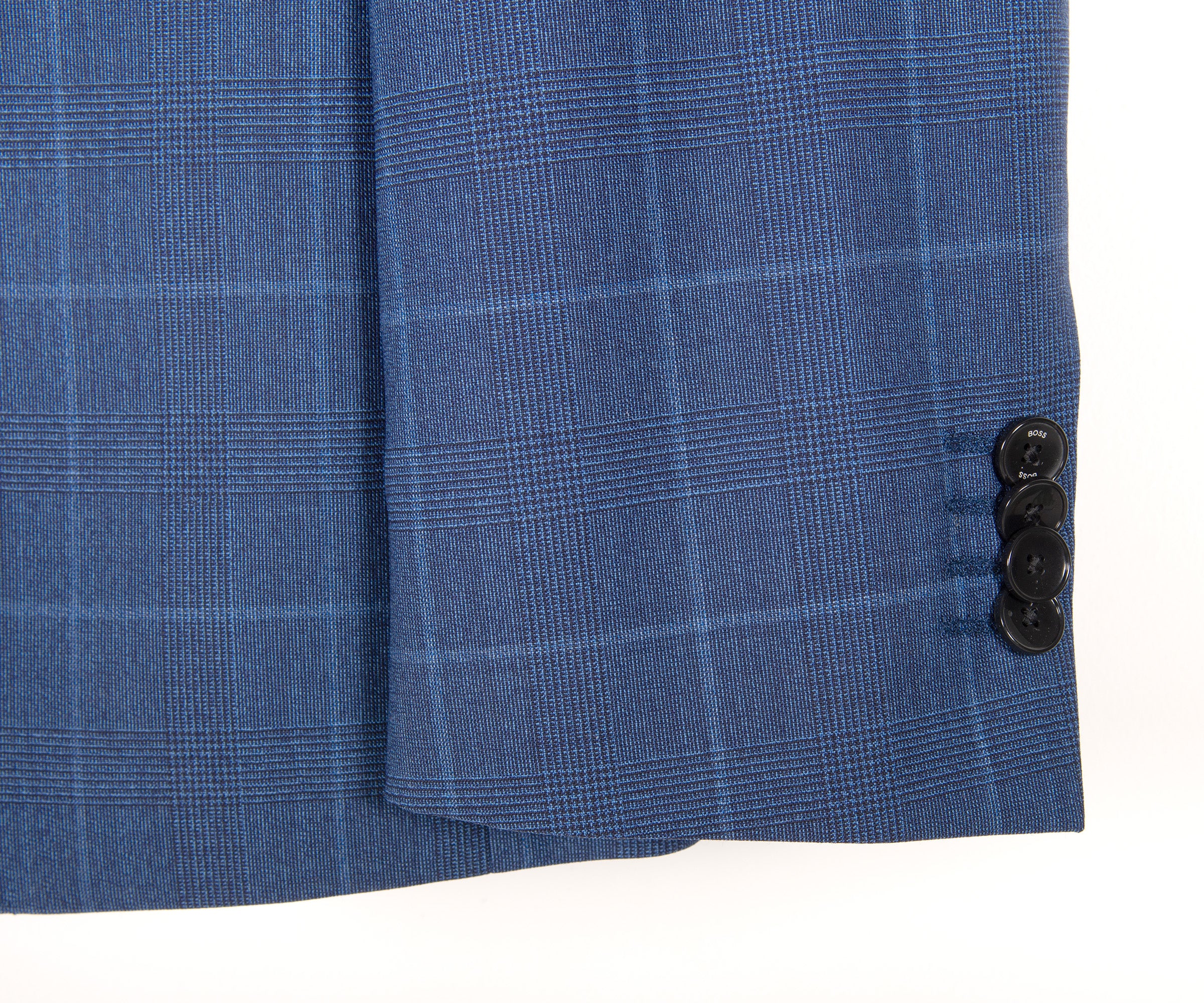 HUGO BOSS H-Reymond 3 Piece Extra Slim Fit Check Suit Blue - Image 5