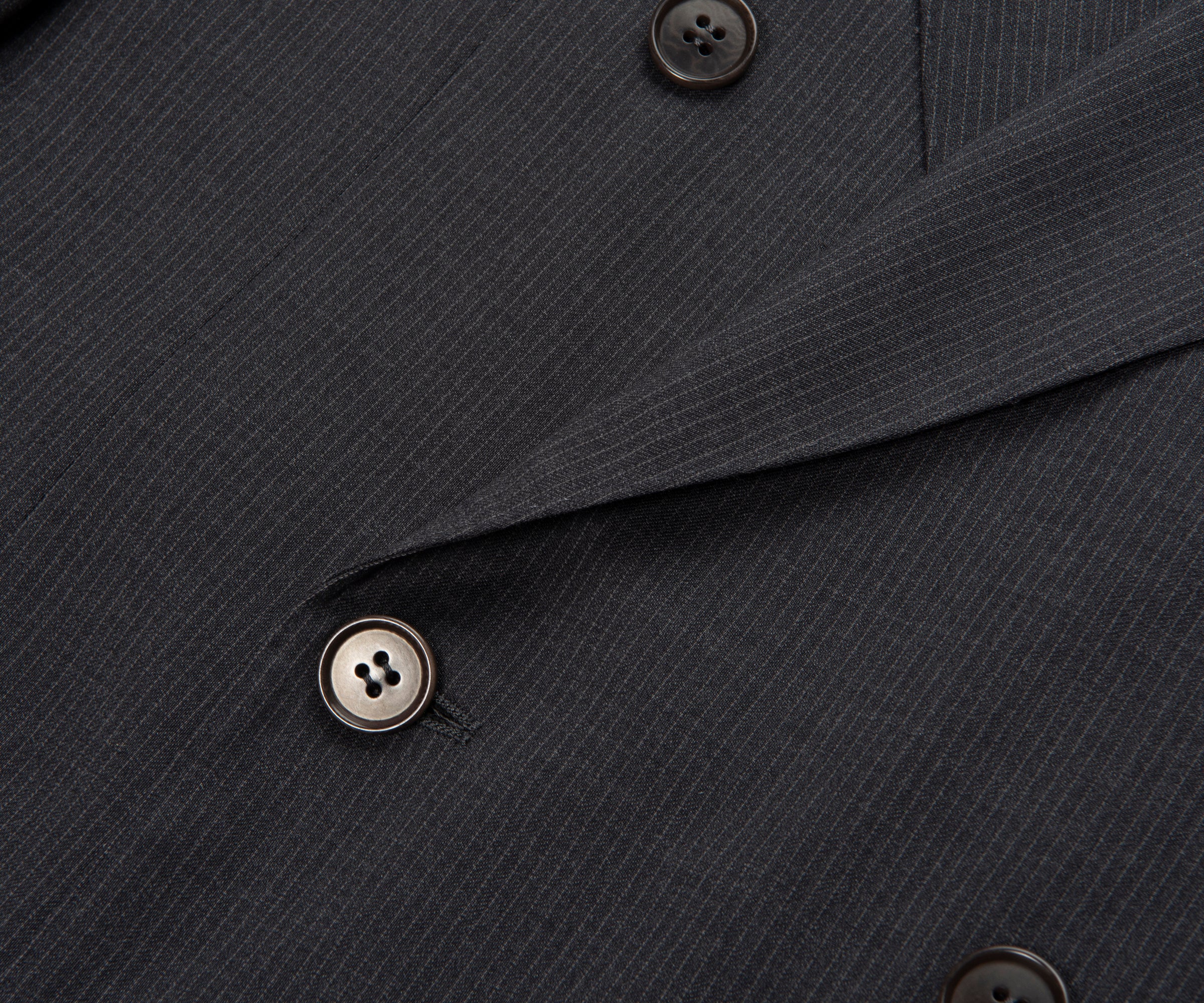 Canali Double Breasted Pinstriped Suit Charcoal - Image 2