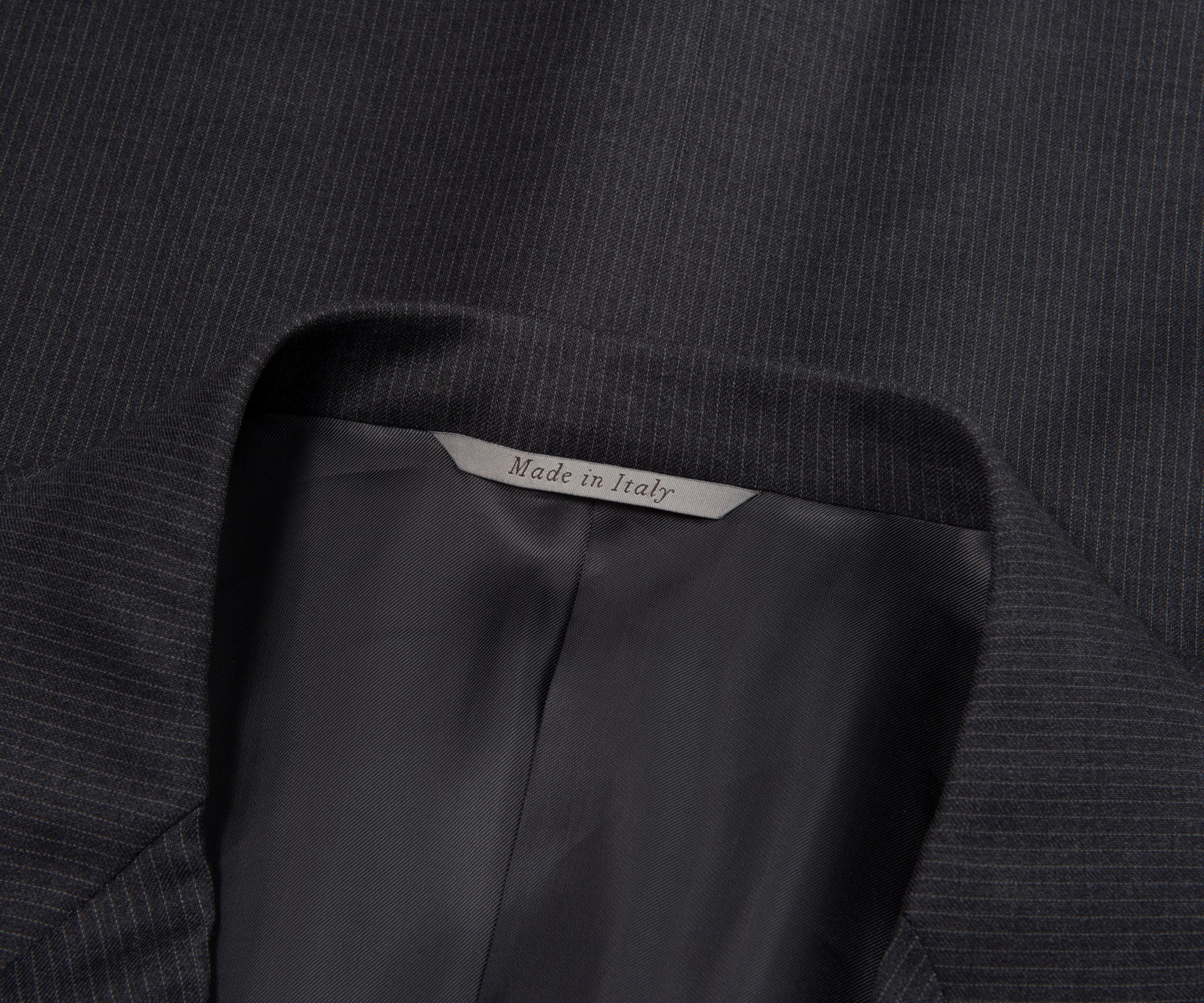 Canali Double Breasted Pinstriped Suit Charcoal - Image 6