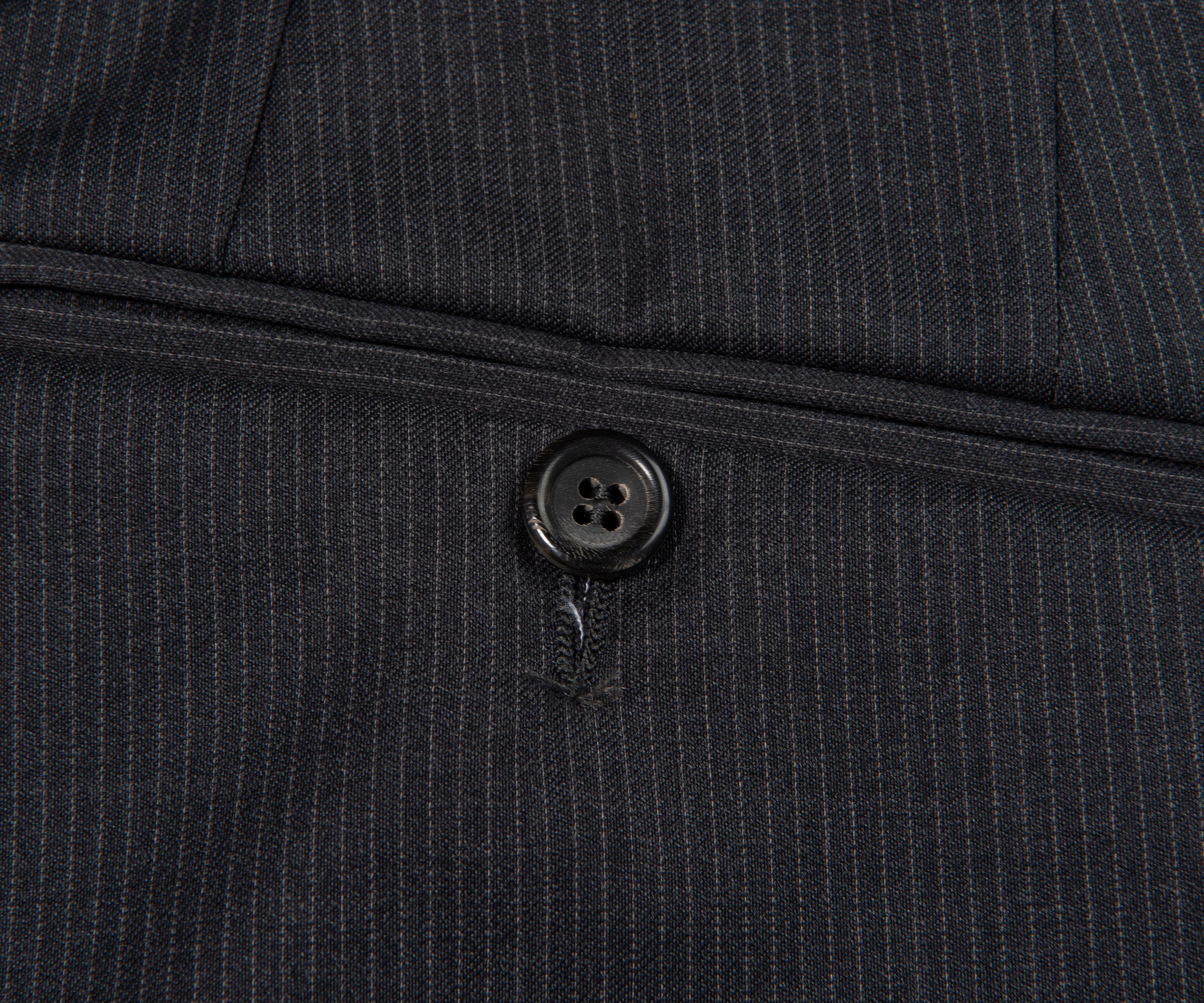Canali Double Breasted Pinstriped Suit Charcoal - Image 7