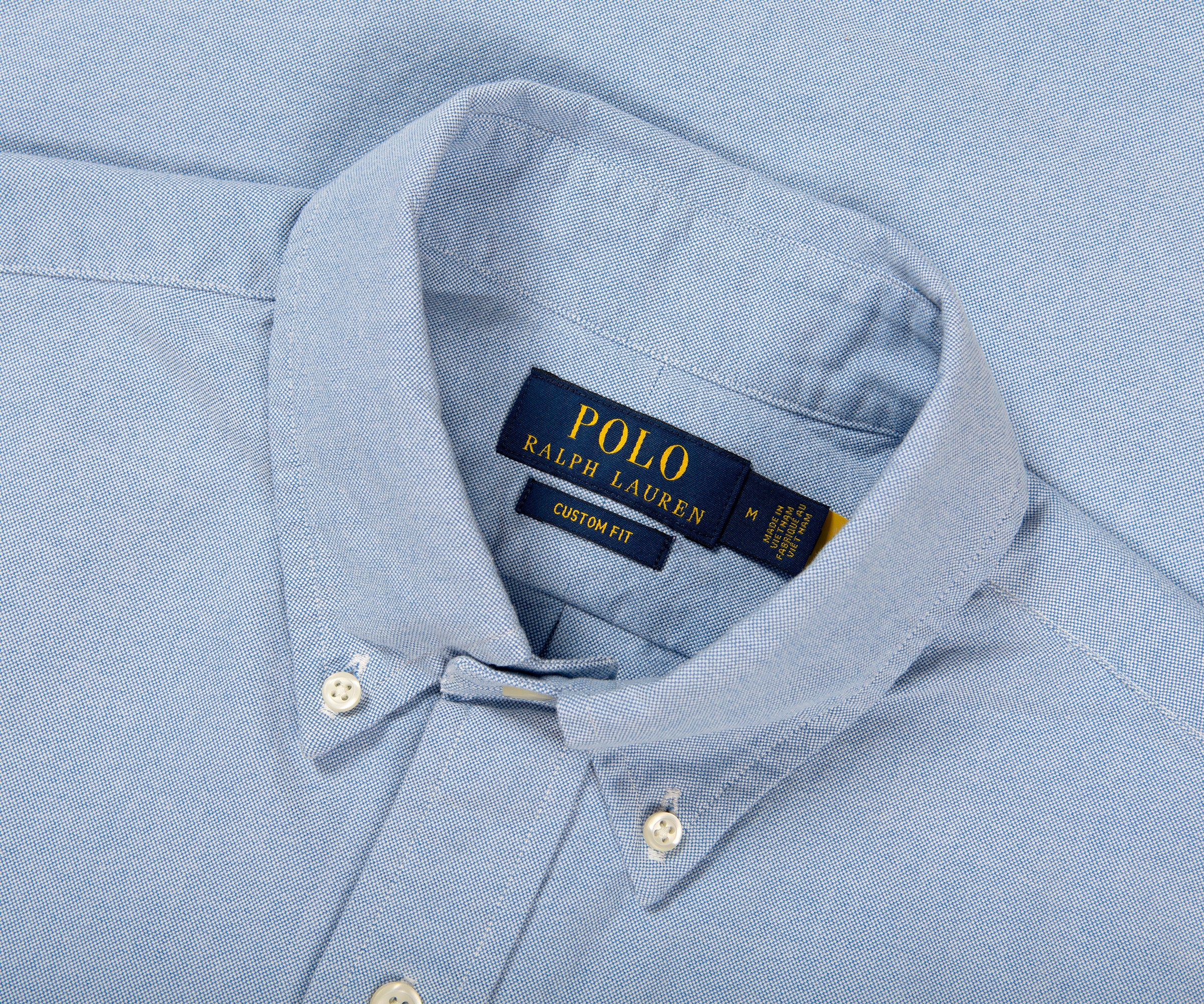 Ralph Lauren Custom Fit SS Oxford Shirt Blue - Image 2