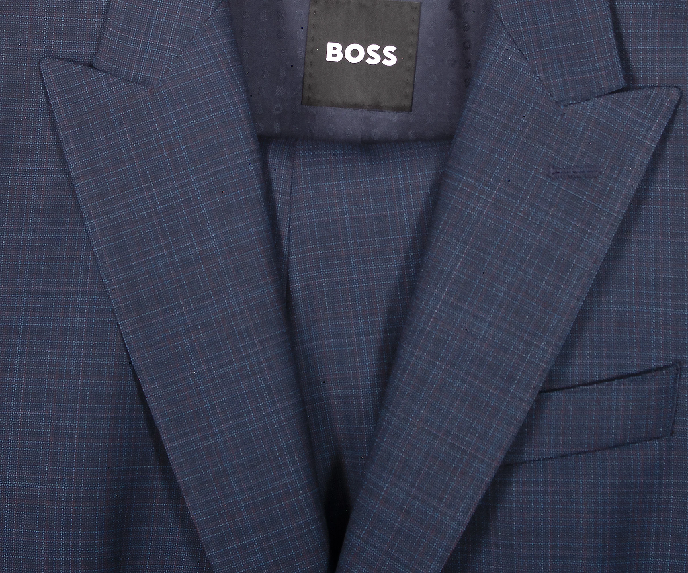 HUGO BOSS H-Huge Slim Fit 2 Piece Patterned Suit Dark Blue - Image 2