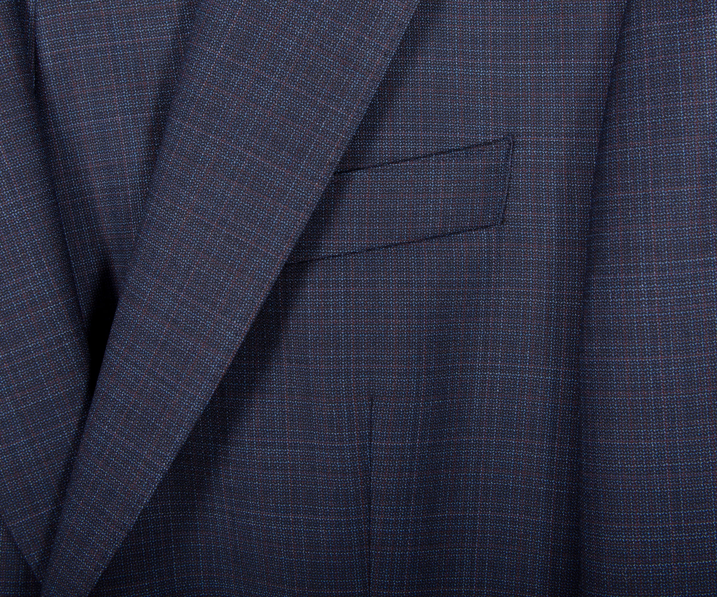 HUGO BOSS H-Huge Slim Fit 2 Piece Patterned Suit Dark Blue - Image 3