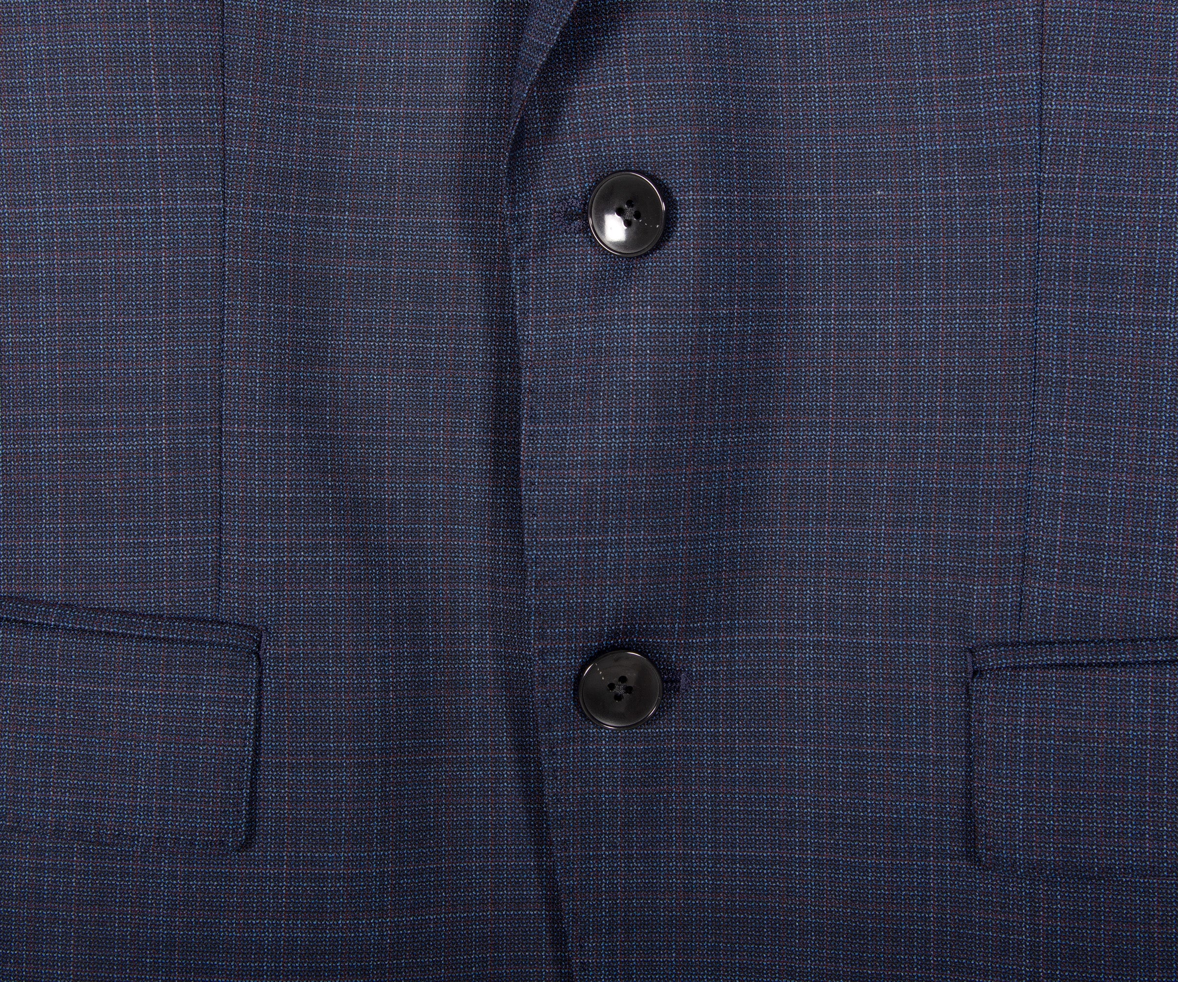 HUGO BOSS H-Huge Slim Fit 2 Piece Patterned Suit Dark Blue - Image 4