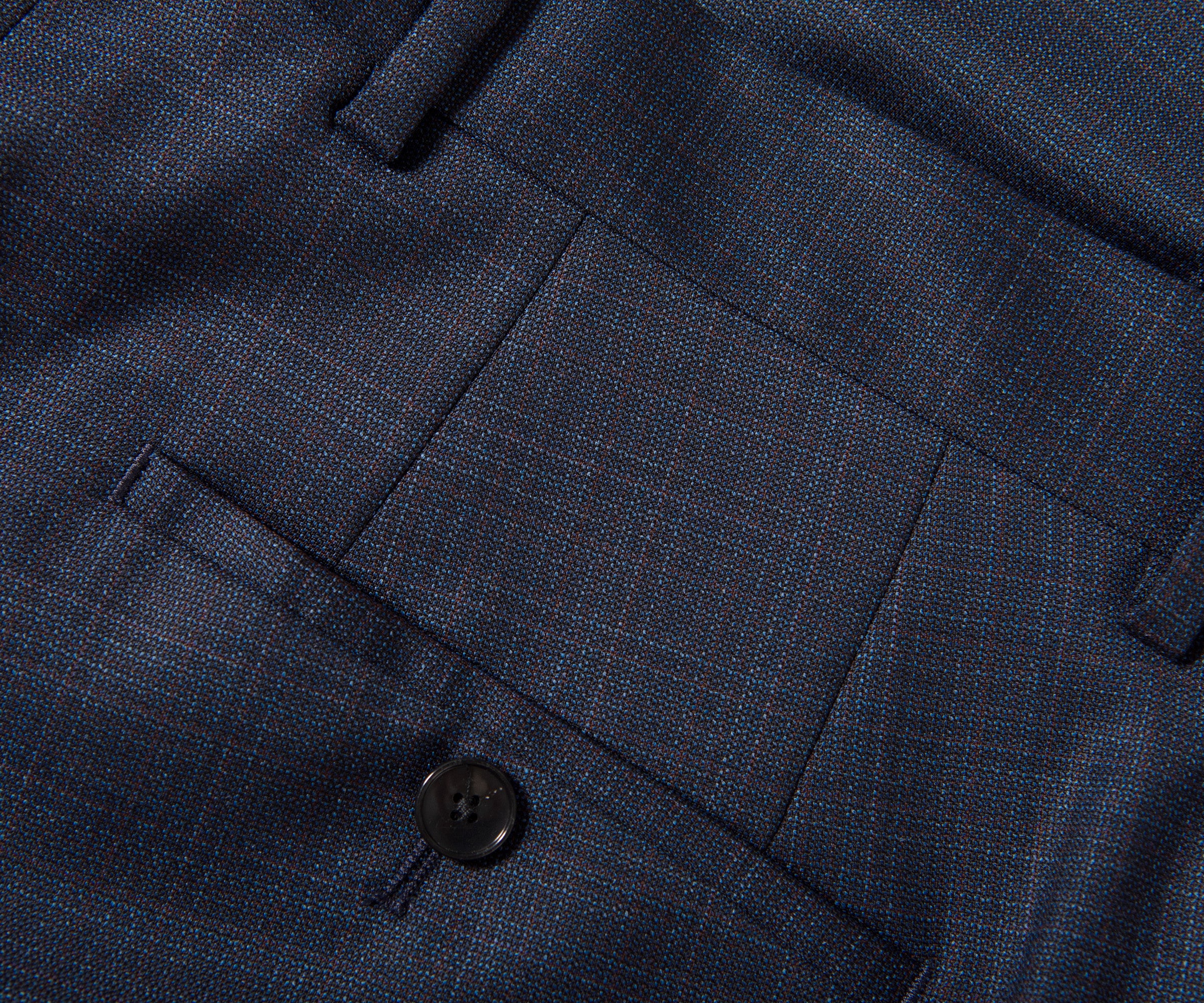 HUGO BOSS H-Huge Slim Fit 2 Piece Patterned Suit Dark Blue - Image 7