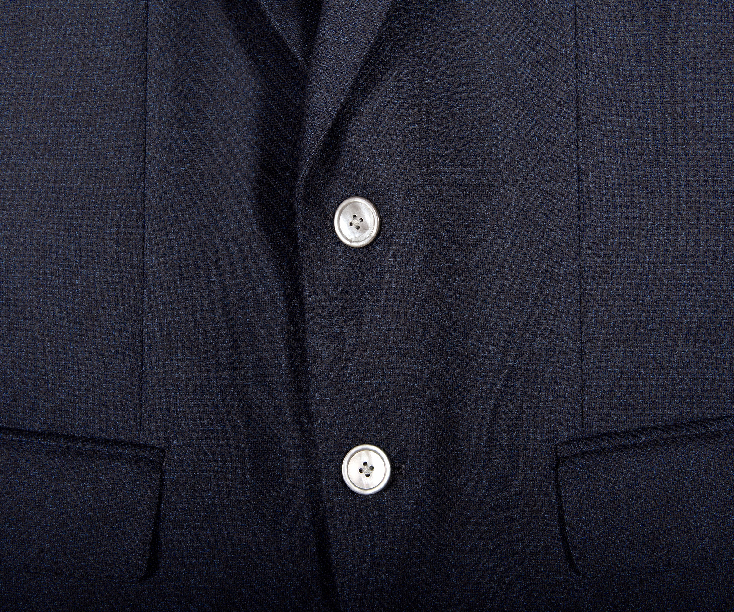 HUGO BOSS H-Hutson Slim Fit Herringbone Blazer Dark Blue - Image 4
