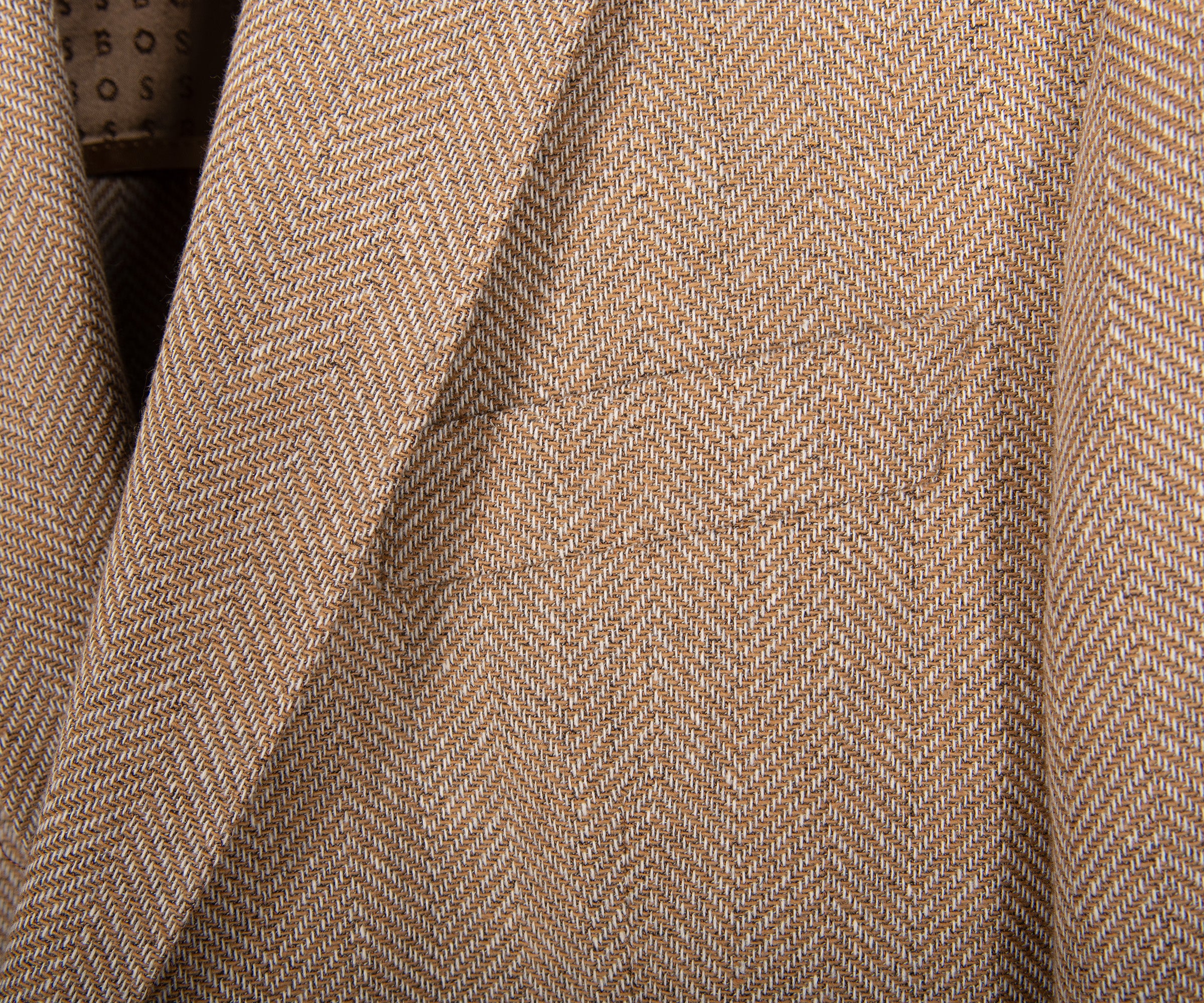 HUGO BOSS H-Hutson Slim Fit Herringbone Blazer Beige - Image 2