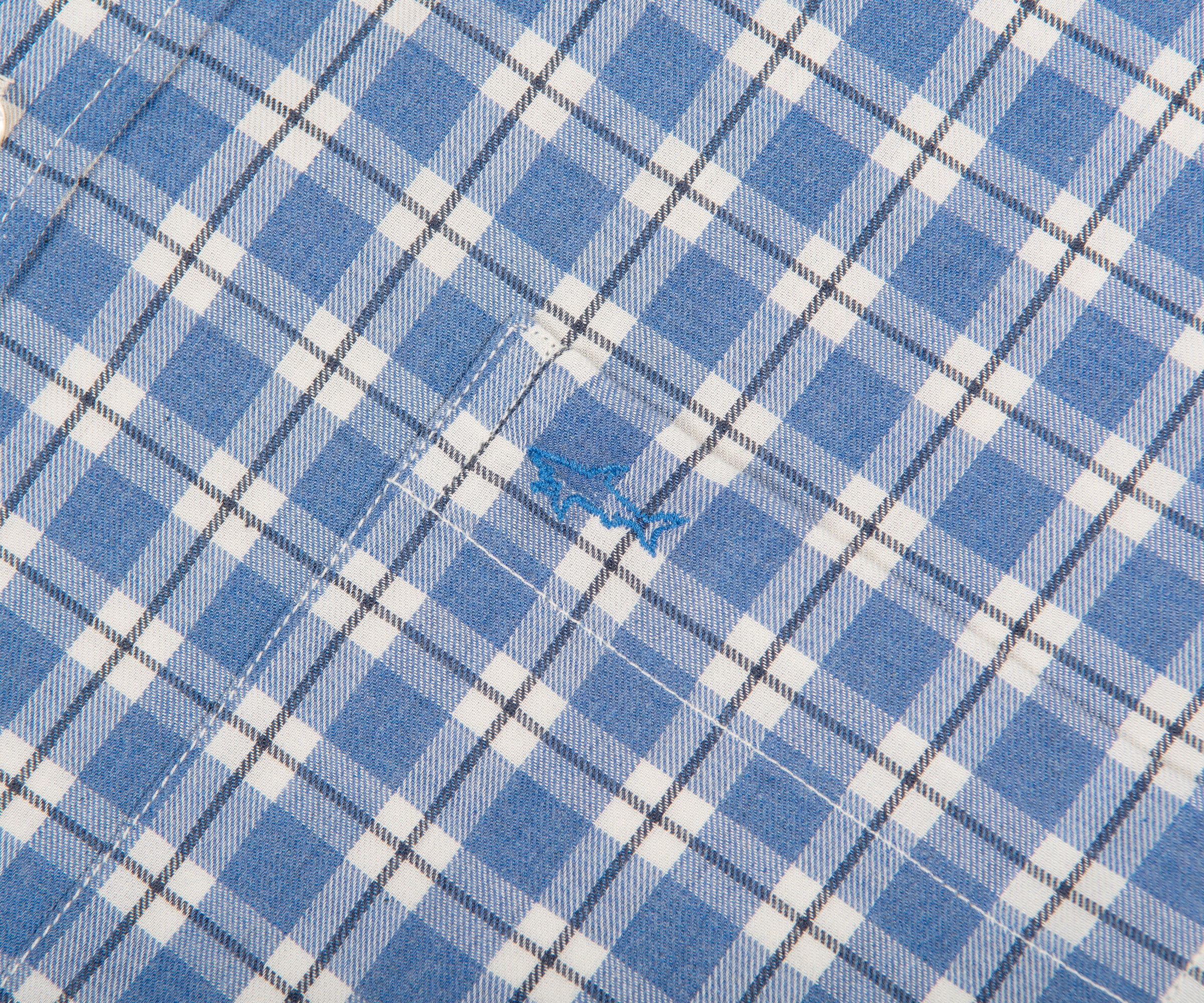 Paul & Shark J Fit Check Button Down Shirt Blue/White - Image 3