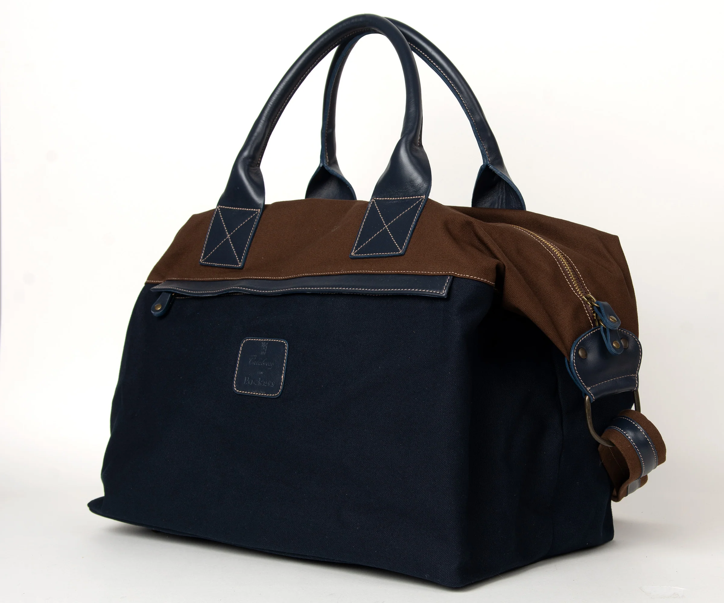 CALABRESE Lipari Fabric And Leather Medium Bag Navy - Image 2