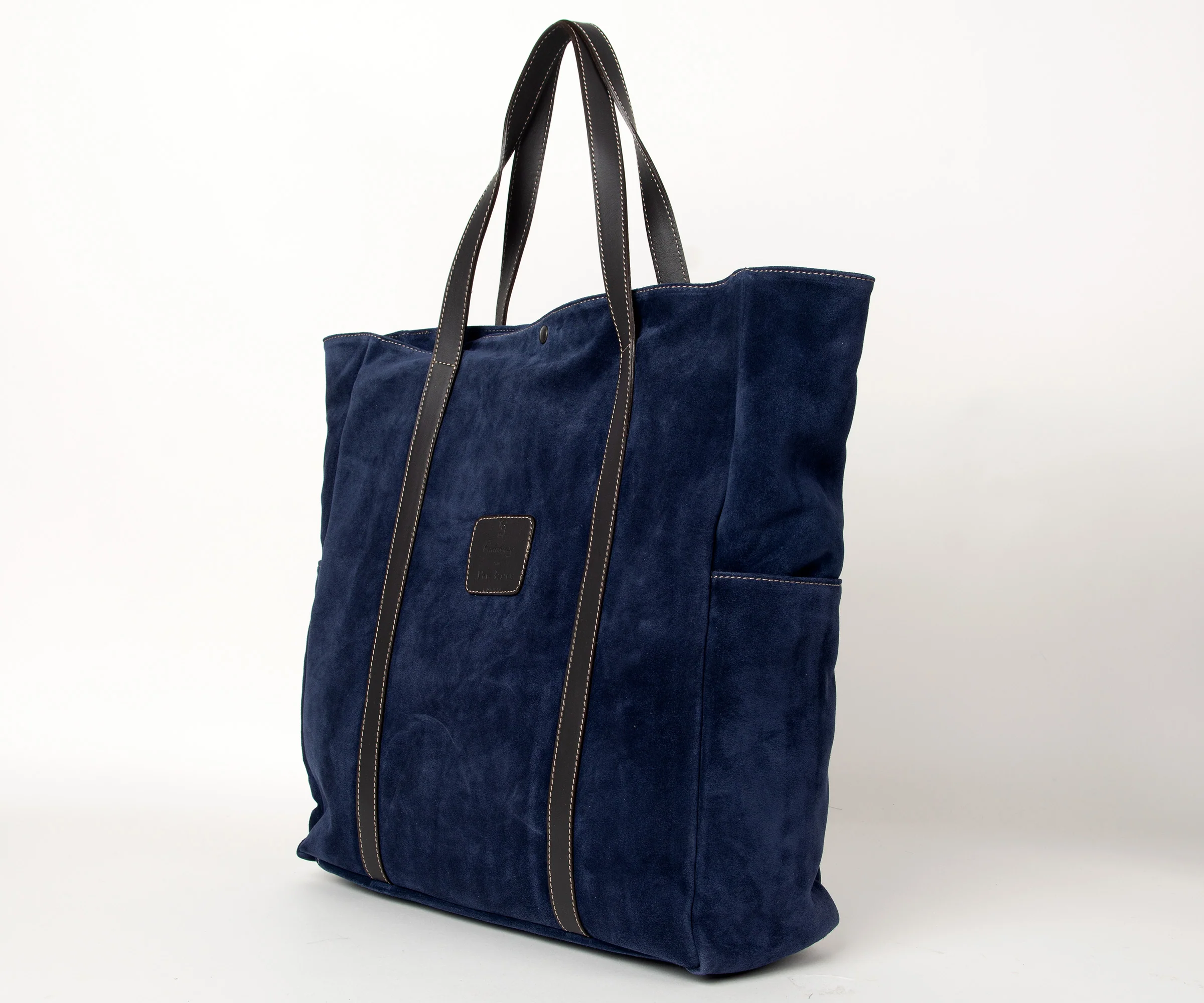 CALABRESE Shopping Suede Tote Bag Navy - Image 2