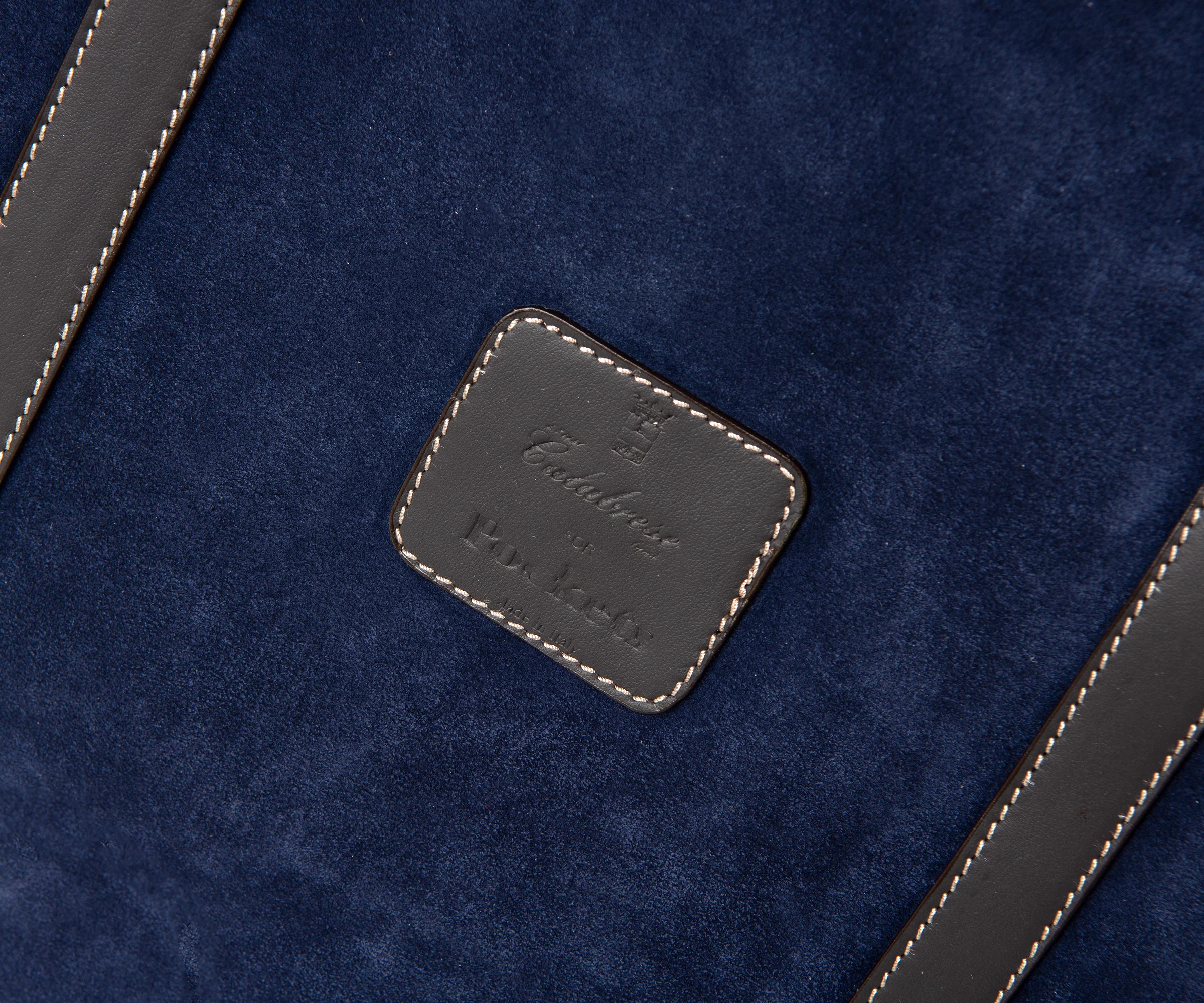 CALABRESE Shopping Suede Tote Bag Navy - Image 3