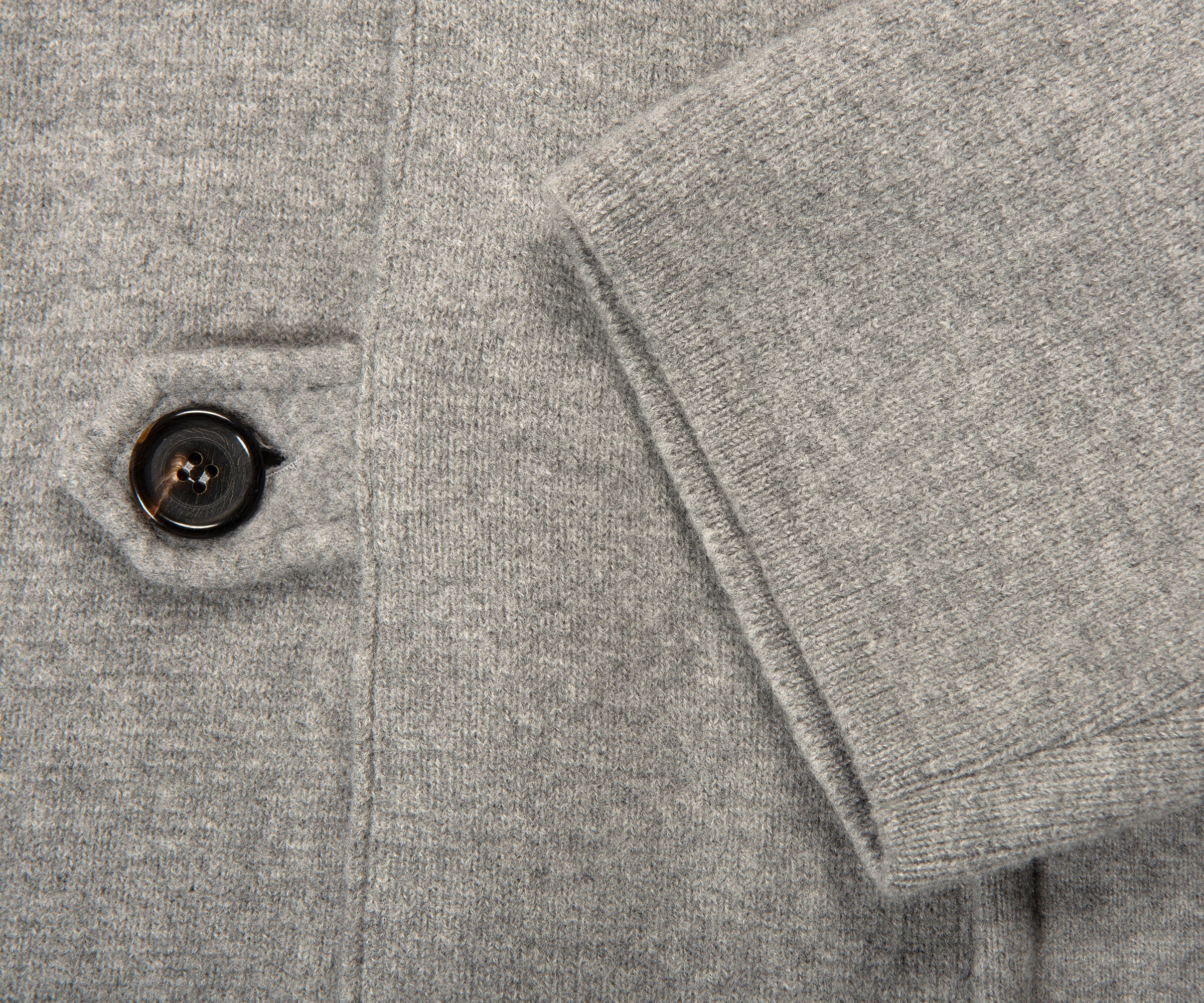 Thom Browne Boiled Wool Long Car Coat Light Grey - Image 3