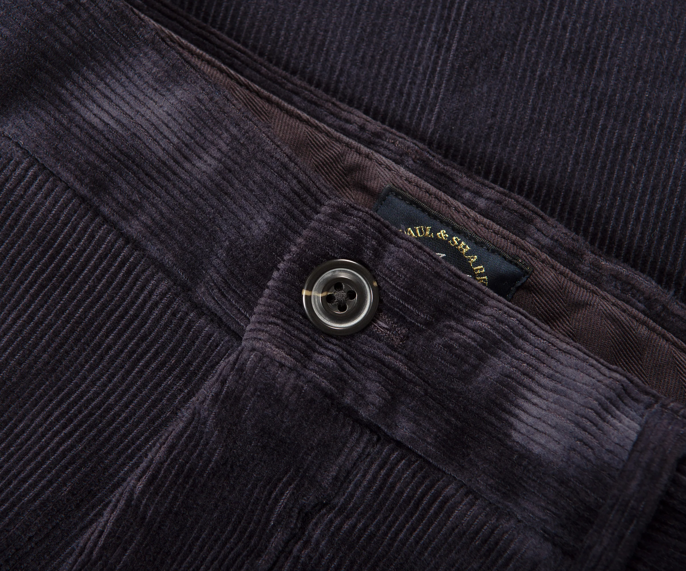 Paul & Shark Pleated Corduroy Trousers Navy - Image 2