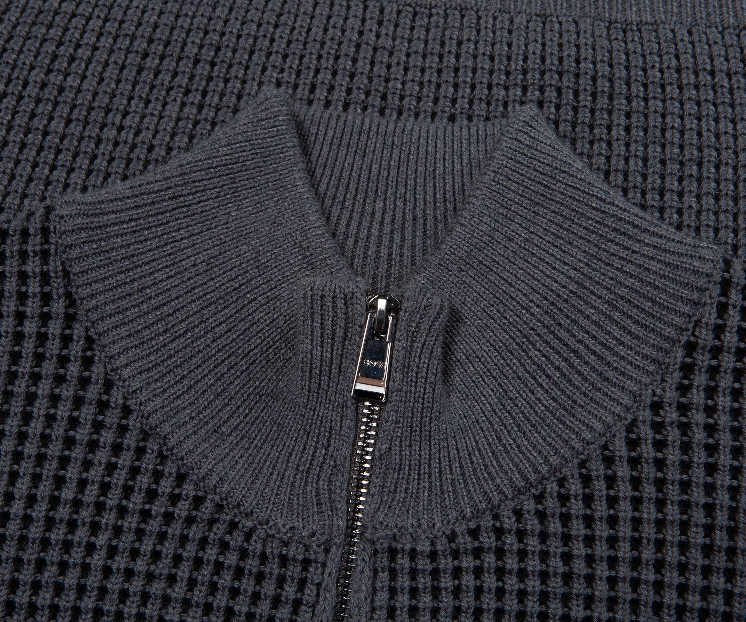 HUGO BOSS Mabeo Full Zip Cardigan Medium Grey - Image 2