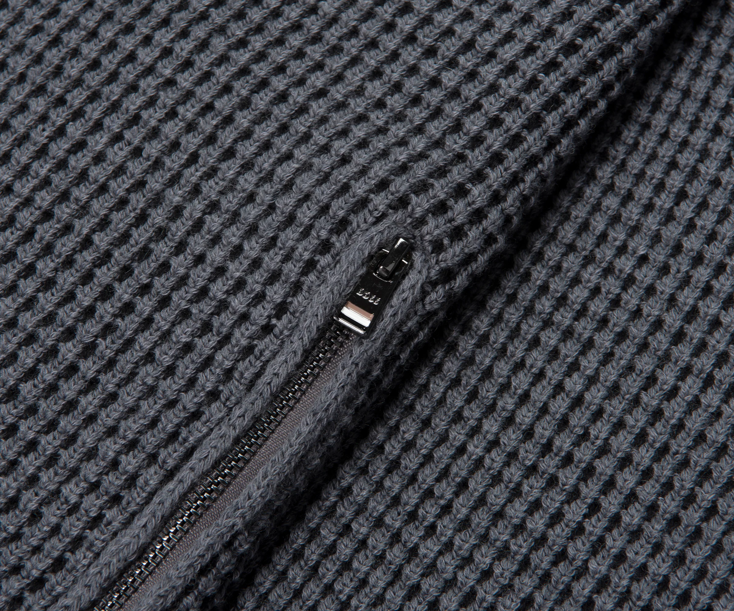 HUGO BOSS Mabeo Full Zip Cardigan Medium Grey - Image 5