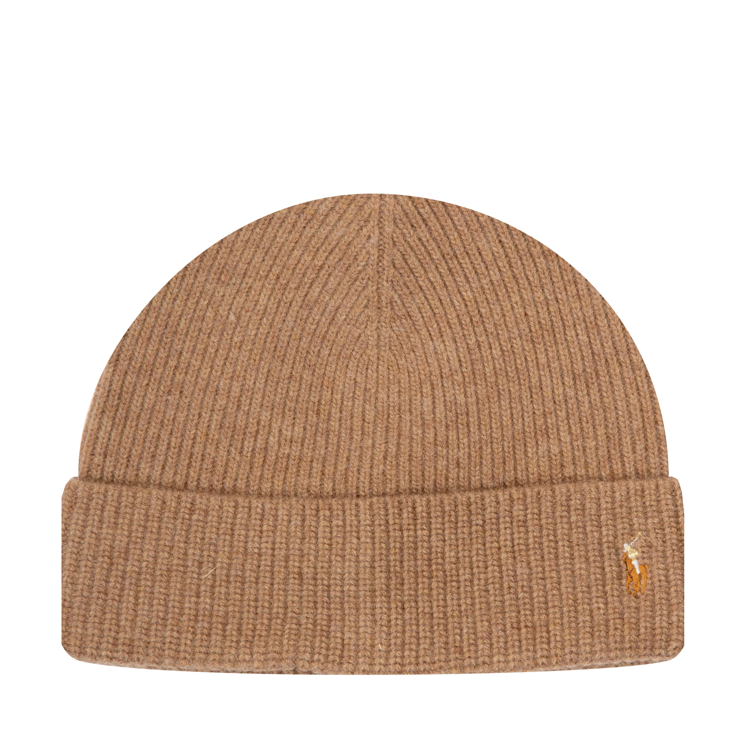 Ralph Lauren Signature Logo Wool Beanie Brown Heather