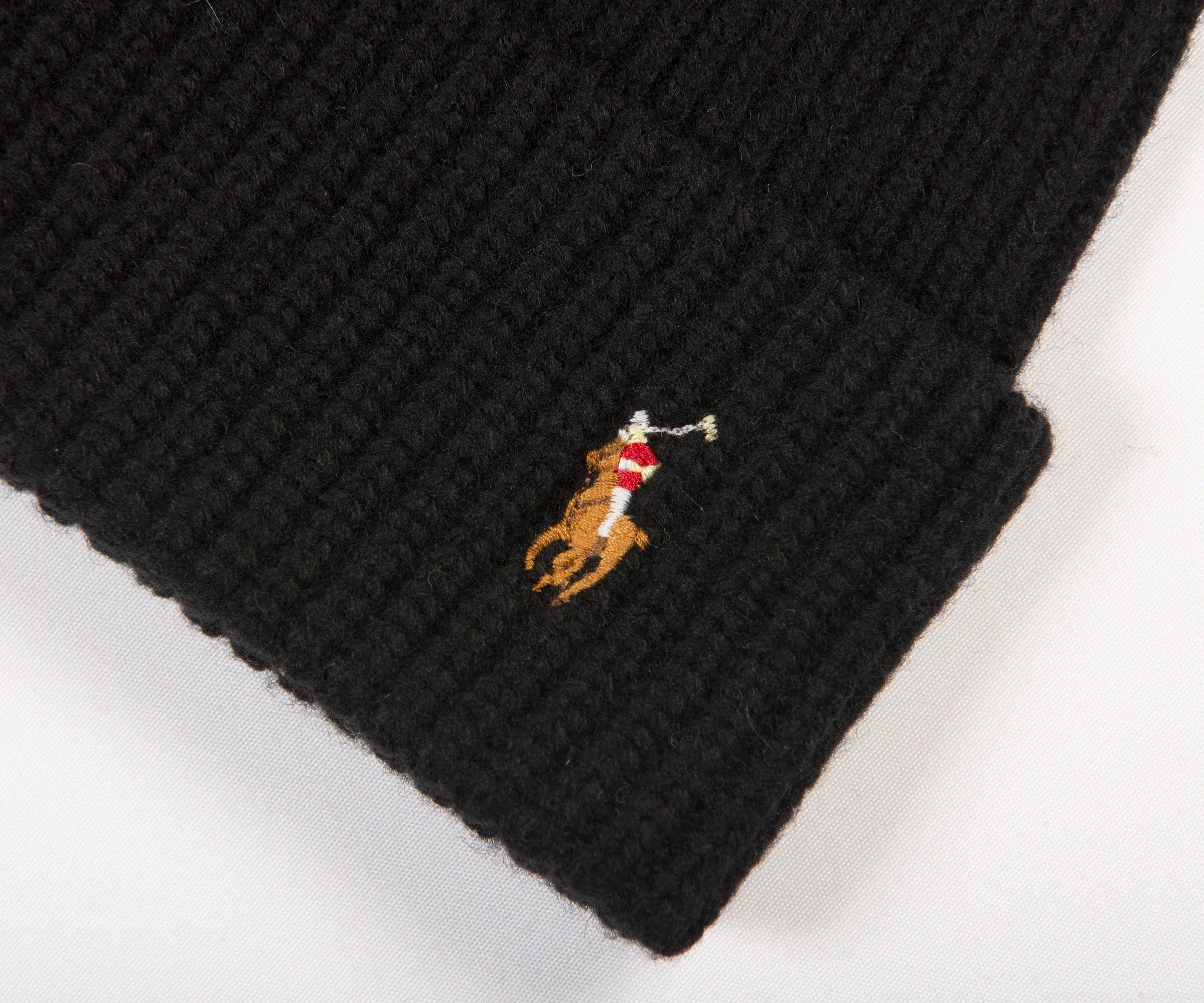 Polo Ralph Lauren Signature Logo Wool Beanie Black - Image 2