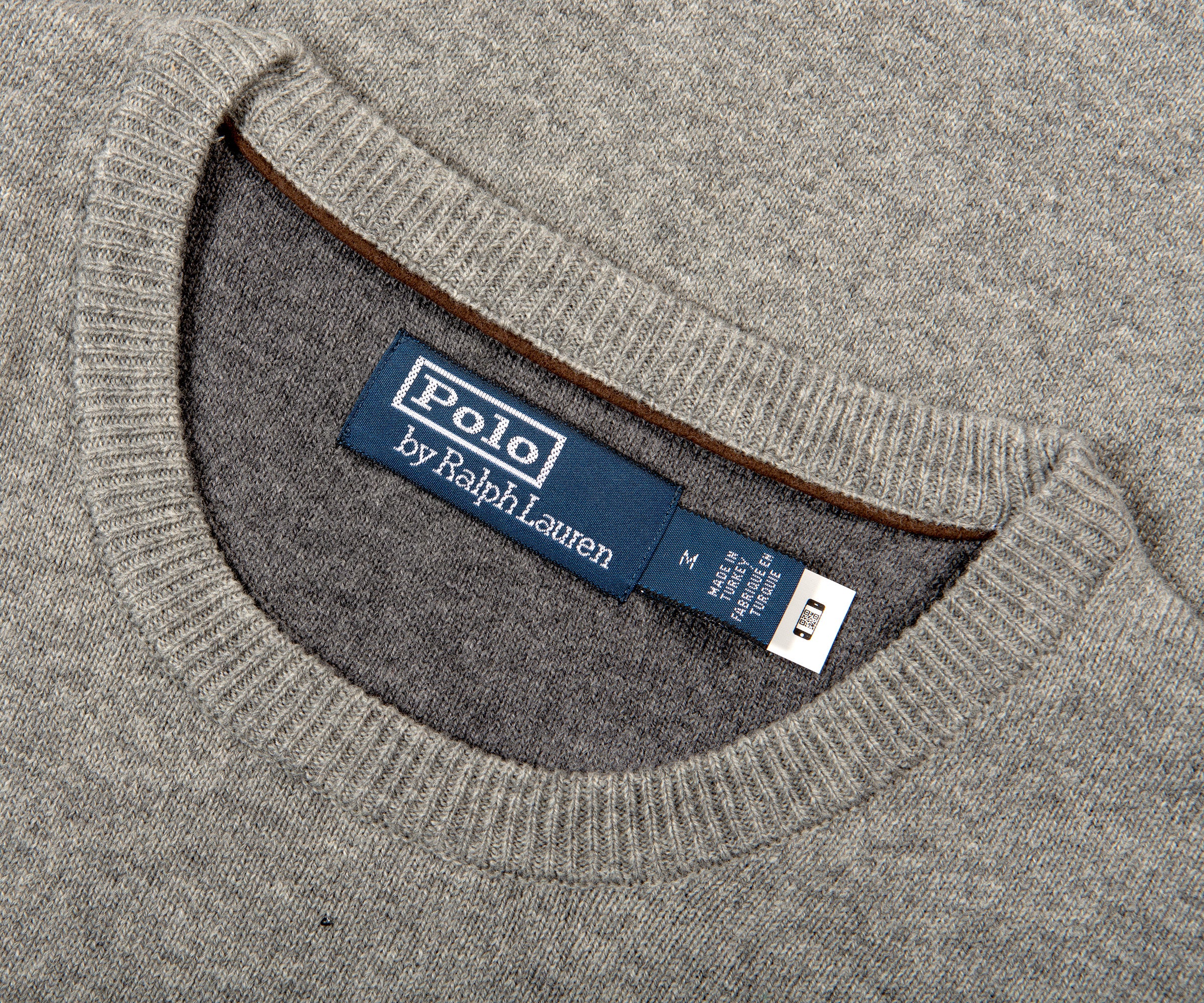 Ralph Lauren Classic Logo Crewneck Knit Fawn Grey Heather - Image 2