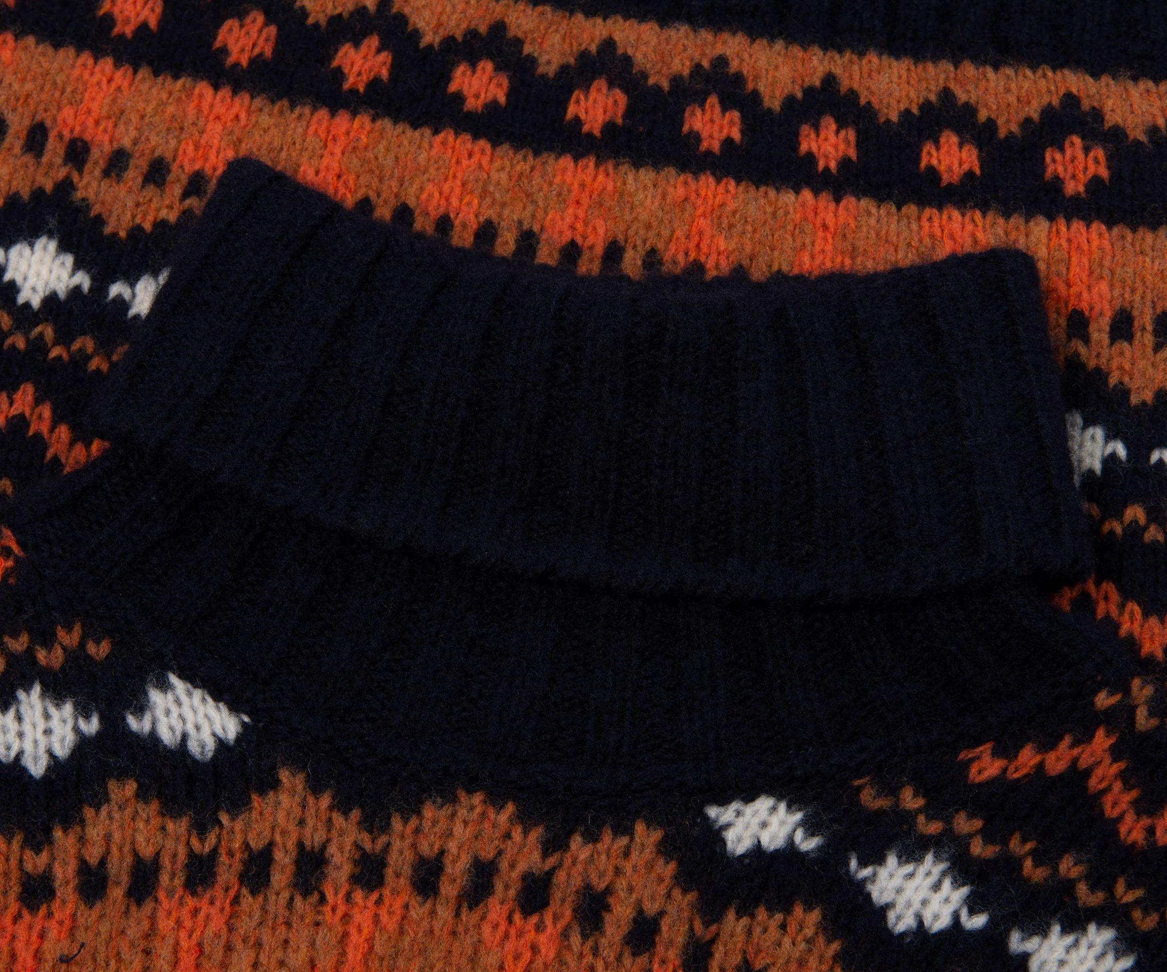 Paul & Shark Fishermans Nordic Roll Neck Knit Orange/Navy - Image 2